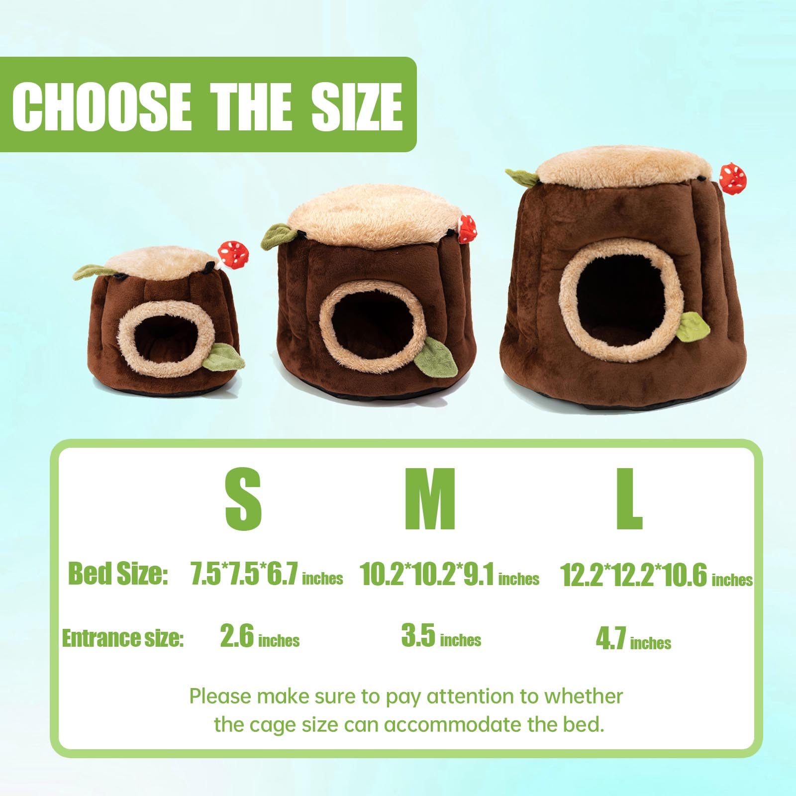 Aichillatum Guinea Pig Hideout Hamster Cage Accessories,Stump Style Soft Washable Hedgehog,Ferret,Rat Hammock For Cage,Chinchill