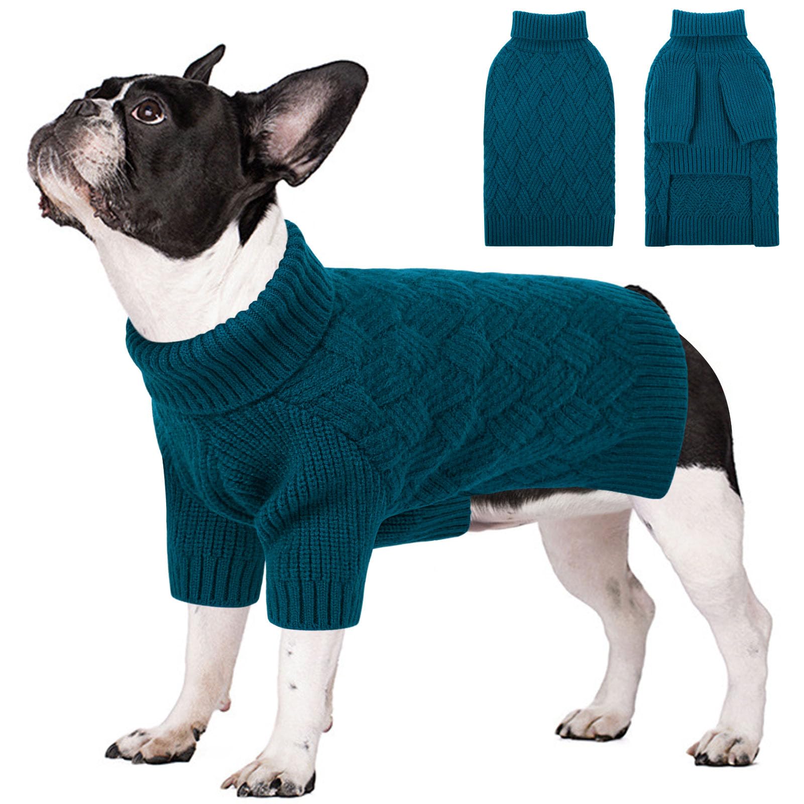 SUNFURA Dog Sweater, Warm Dog Sweater Large Size Dog Boy, Large Dog Sweater Pet Dog Pullover for Christmas, Solid Color Pet Wint