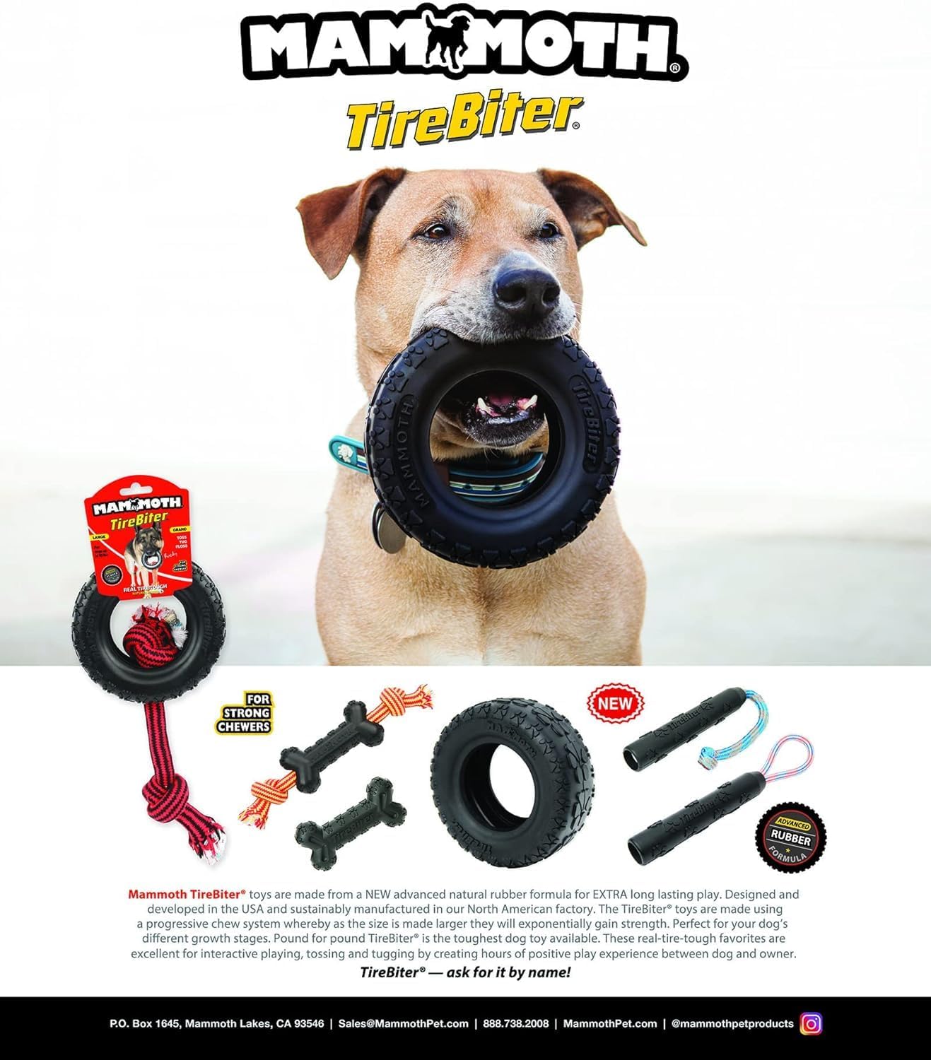 Mammoth Tirebiter Ii Dog Toy 6' W - Pack Of 2
