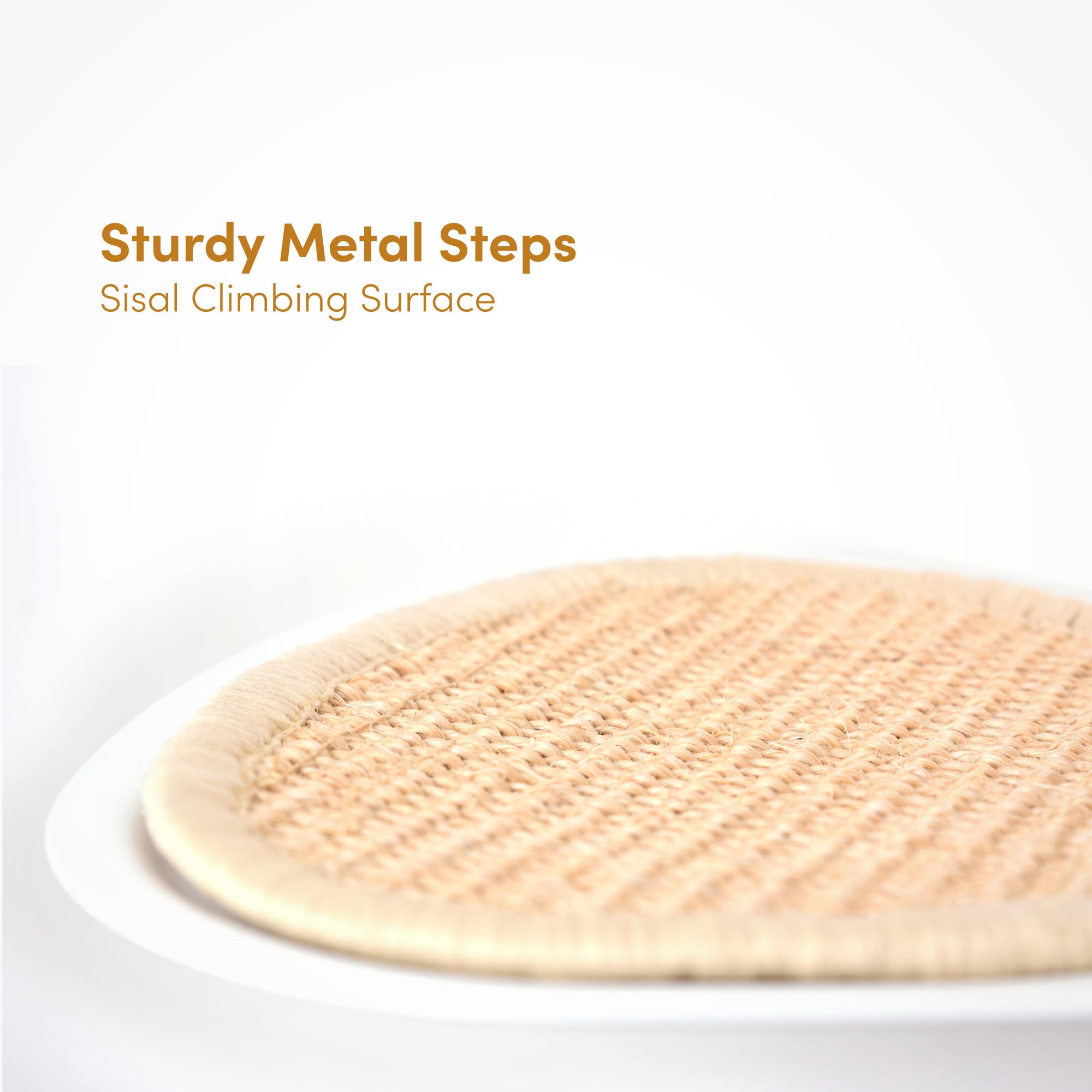 Xympo 68 Tall Wall-Mounted Cat Tree - Modern Space-Saving Cat Shelf With Sisal Scratching Post & Steel Climbing Steps - Stylis