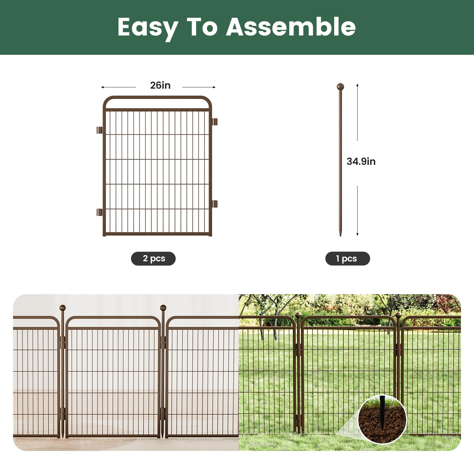 Gardner Pet Dog Playpens, 32'' H 2 Add-On Panels For Small/Medium/Large Dogs, Foldable Pet Play Yard Gate Extensions, Pet Plaype