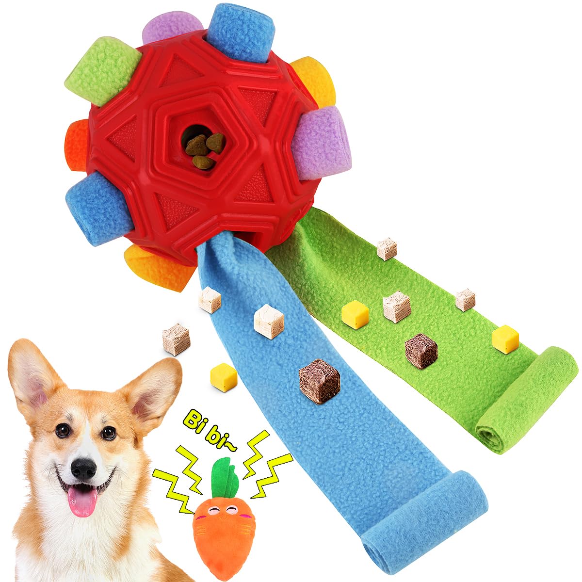 Dog Snuffle Ball-Interactive Puzzle Dog Toys Encourage Natural Foraging Skills Slow Feeder For Training And Stress Relief, Cloth