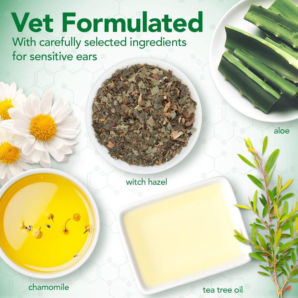 Vets Best Dog Ear Cleaner Kit | Multi-Symptom Ear Relief | Wash & Dry Treatment | Alcohol-free, 4-oz bottle