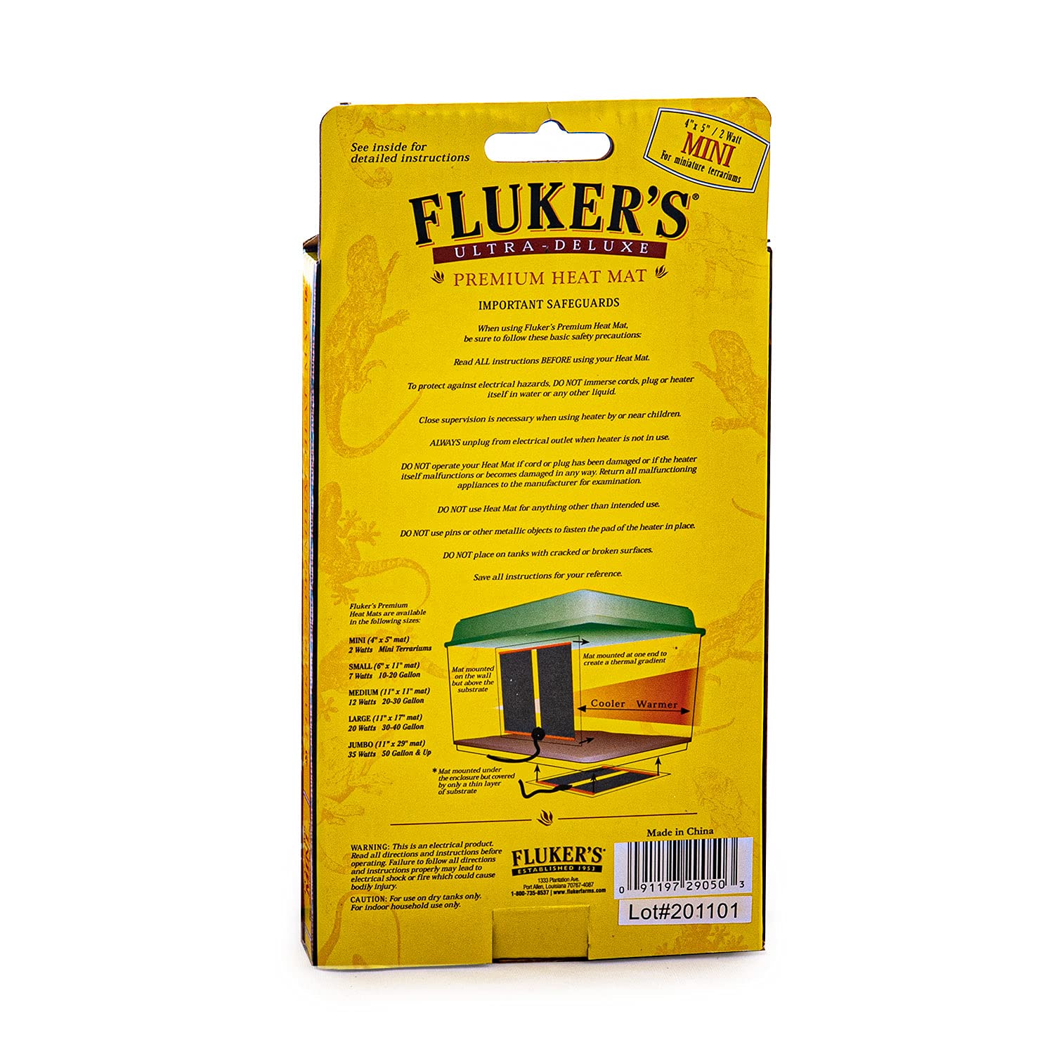 Fluker'S Premium Heat Mat For All Reptiles And Amphibians, Mini 4'X5'