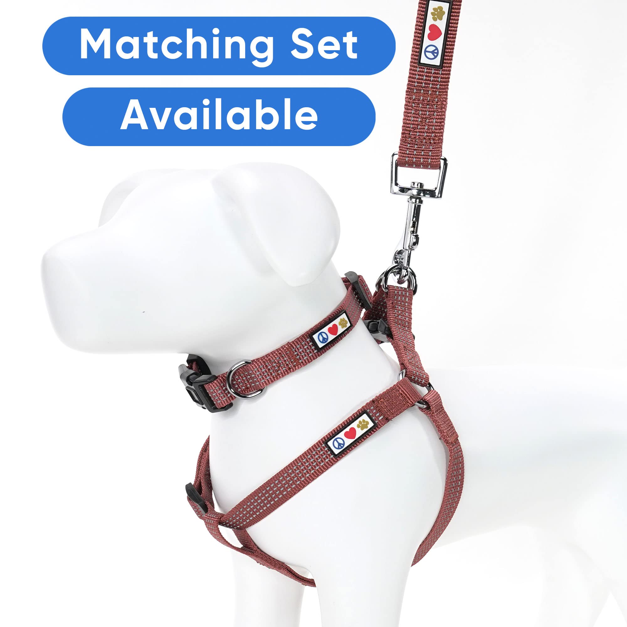 Pawtitas Reflective Dog Collar With Stitching Reflective Thread | Reflective Dog Collar With Buckle Adjustable And Better Training Great Collar For Extra Small Dogs - Marsala Collar