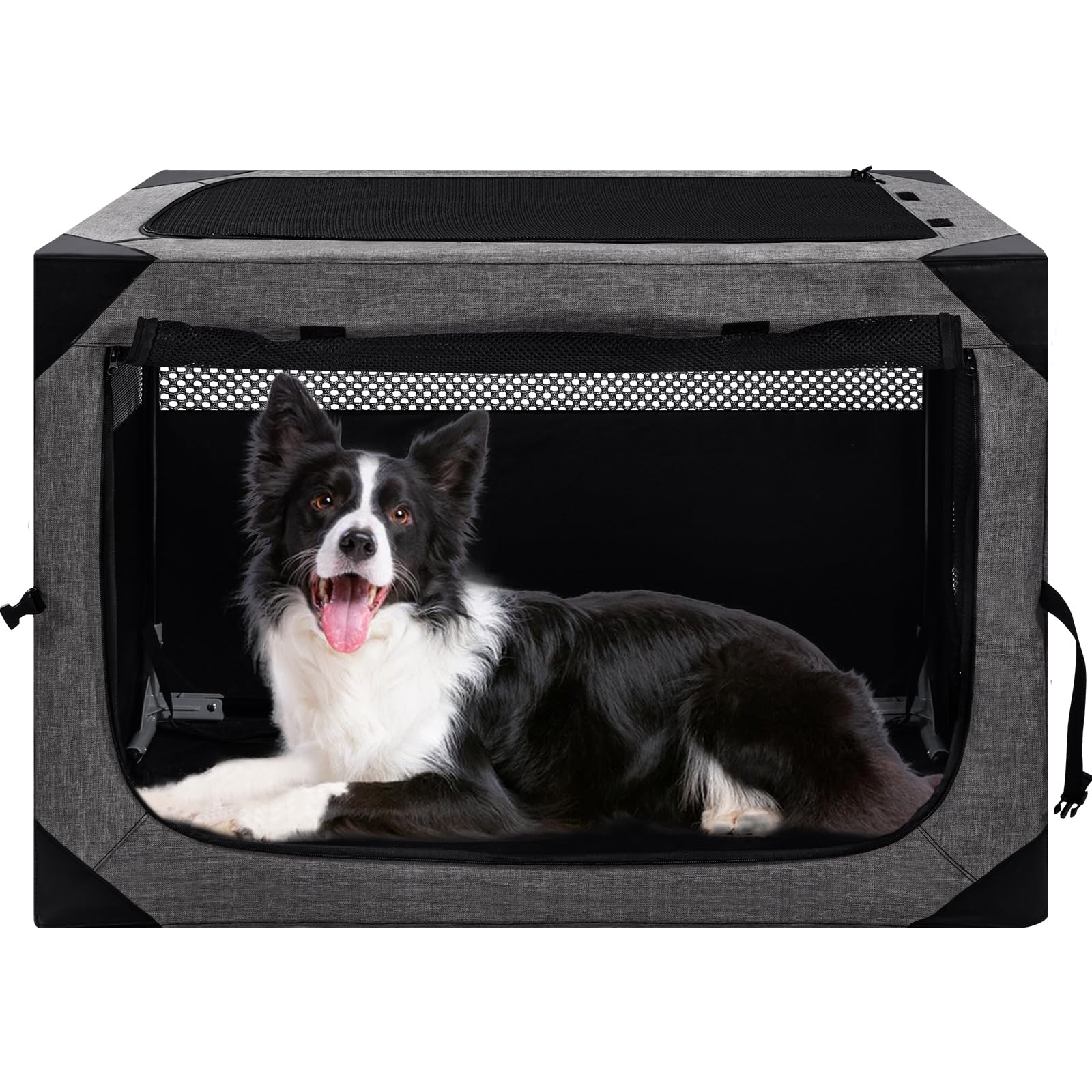 36X25X25 Inch Dog Crate, Large Dog Crate For Large Or Medium Dogs, Portable And Foldable Design Of Dog Cage, Perfect For Travel 