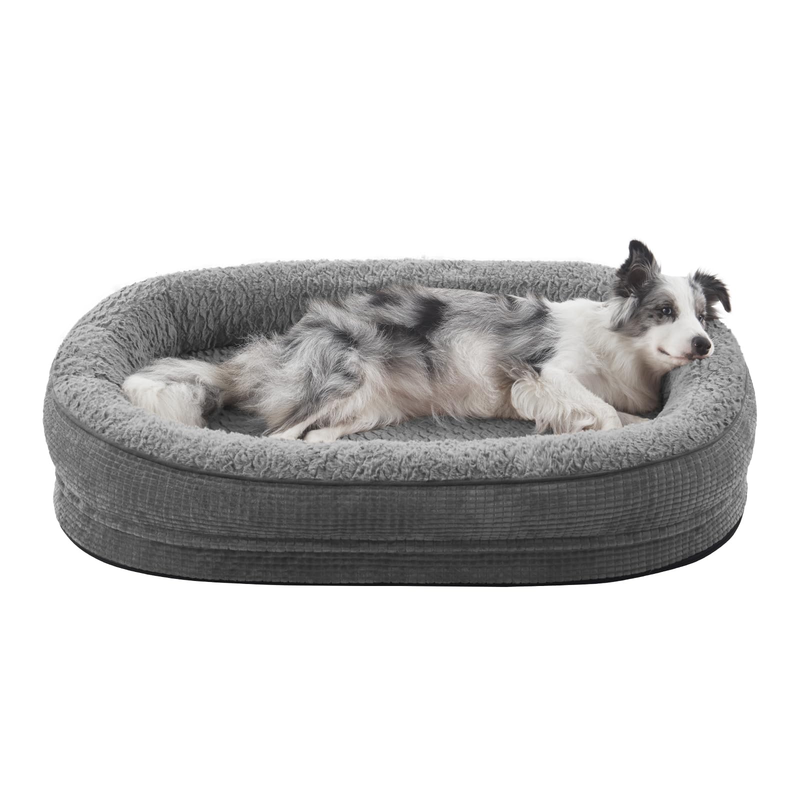 Joejoy Orthopedic Dog Bed For Large Dogs, Egg-Crate Memory Foam Pet Bed With Bolster Sides, Waterproof Lining, Removable Washabl