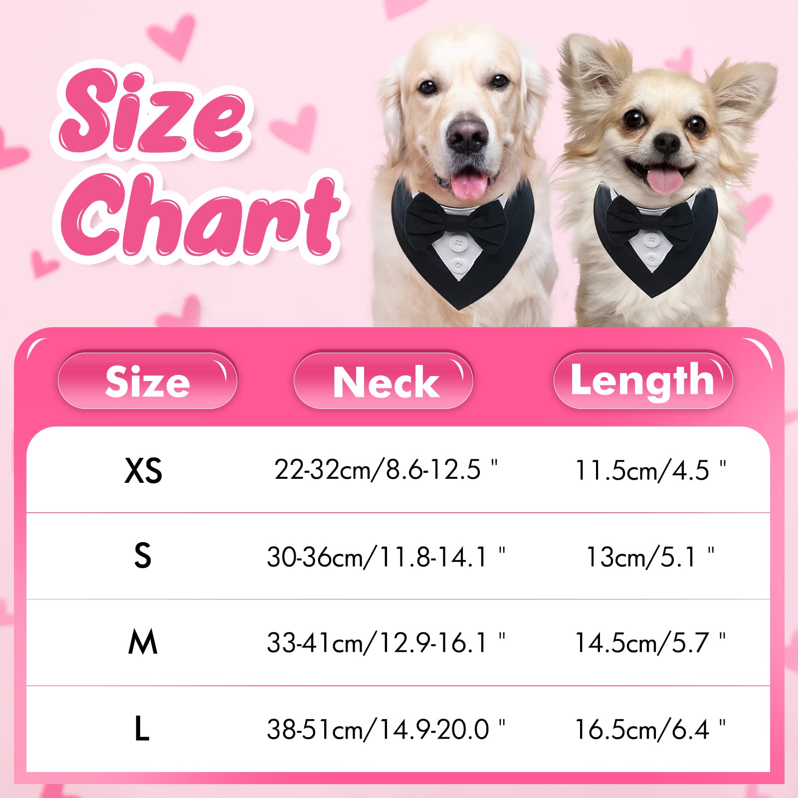 Fuamey Dog Tuxedo,Formal Dog Wedding Bandana Dog Collar With Bow Tie Dog Birthday Costume Adjustable Pet Party Tux Dog Wedding Attire,Dog Valentines Outfit Cosplay For Small Medium Large Pets Black-M