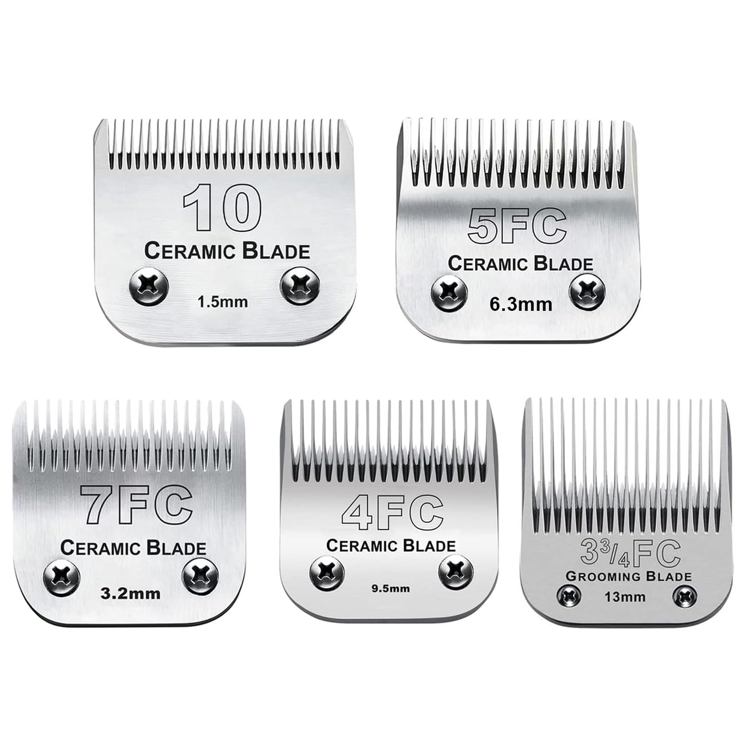 5Pack Dog Grooming Clipper Replacement Blades Compatible With Andis Pet Clipper/Oster A5/Wahl Km Series Dog Clipper With Ceramic