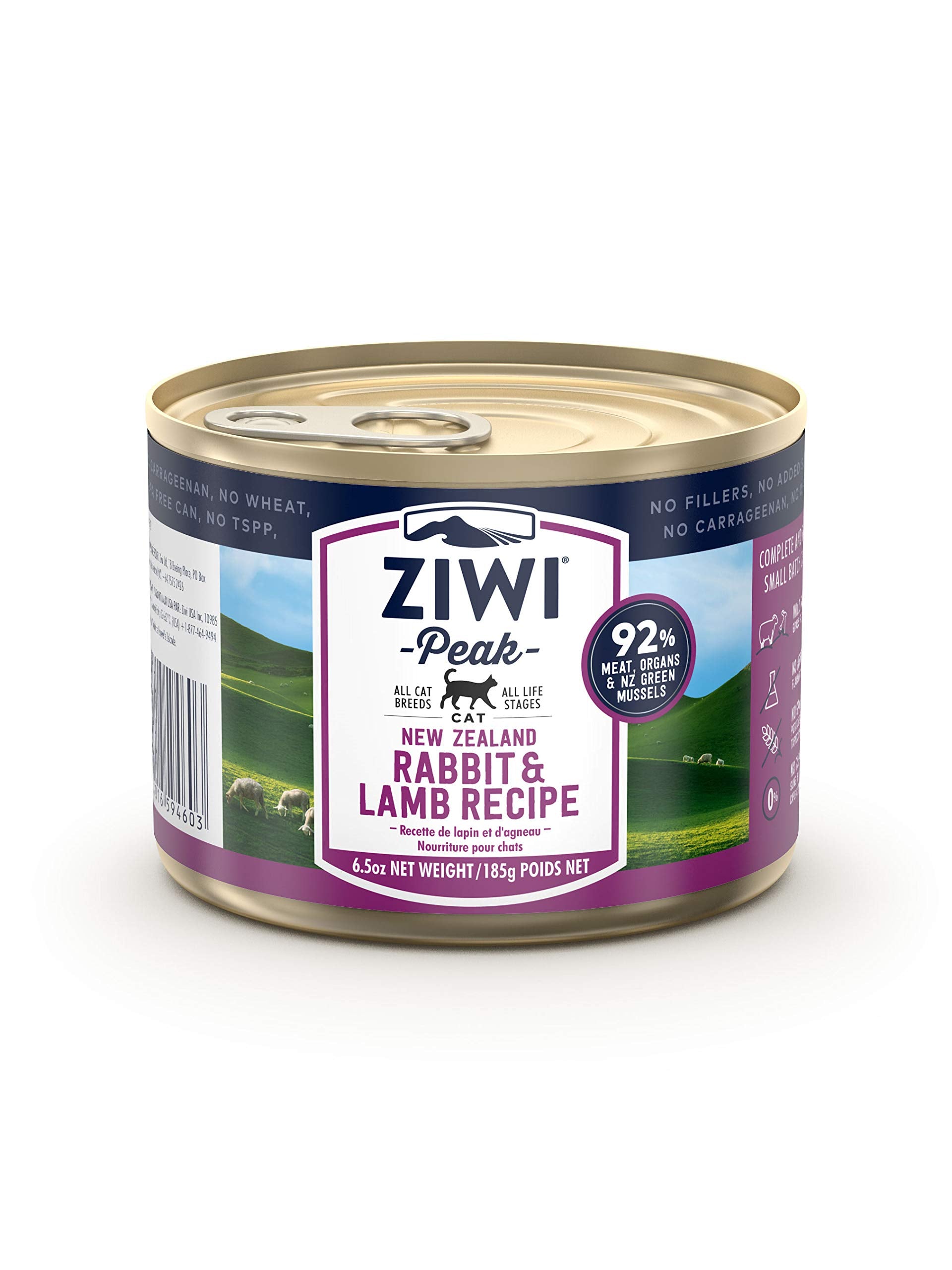 ZIWI Peak Canned Wet Cat Food - All Natural, High Protein, Grain Free, Limited Ingredient, with Superfoods (Rabbit & Lamb, Case