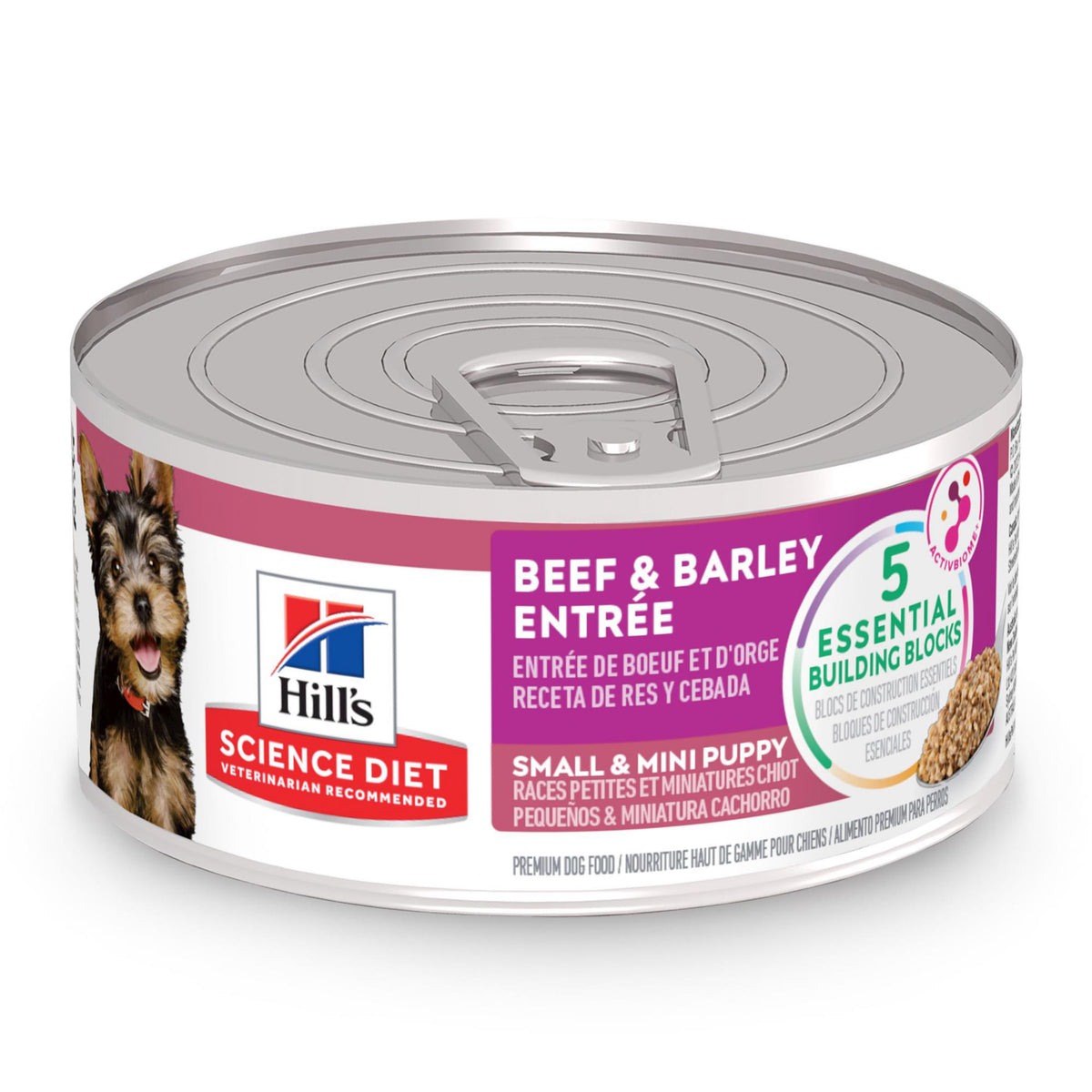 Hill'S Science Diet Puppy, Puppy, Small & Mini Breeds Puppy Premium Nutrition, Wet Dog Food, Beef & Barley Loaf, 5.8 Oz Can, Cas