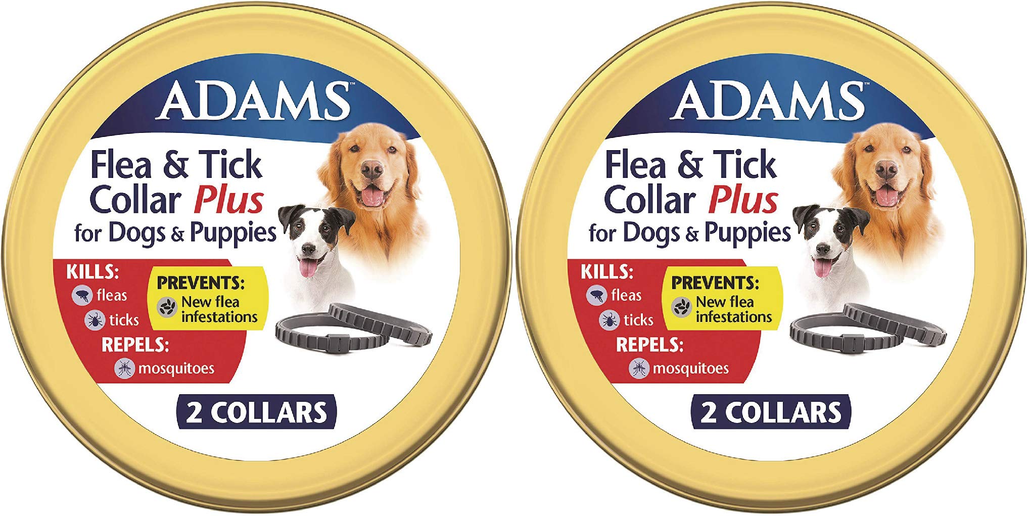 Adams Flea & Tick Collar Plus For Dogs & Puppies 2 Count - Pack Of 22