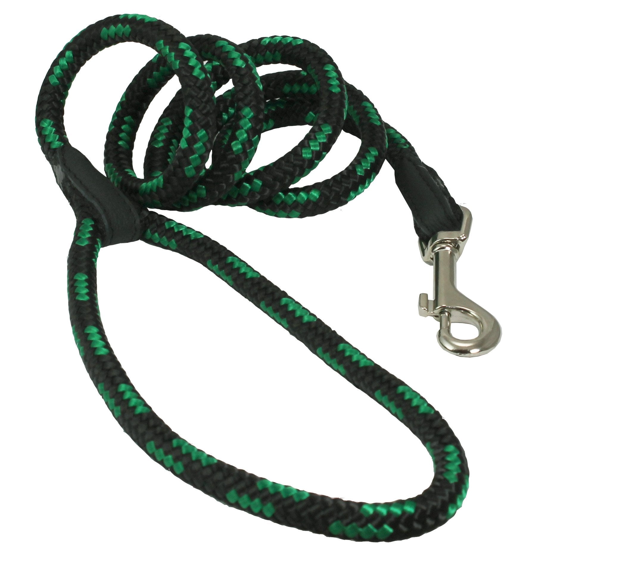 Dogs My Love Dog Rope Leash 4Ft Long (Small: 4Ft Long; 0.3' Diam (8Mm), Green/Black)