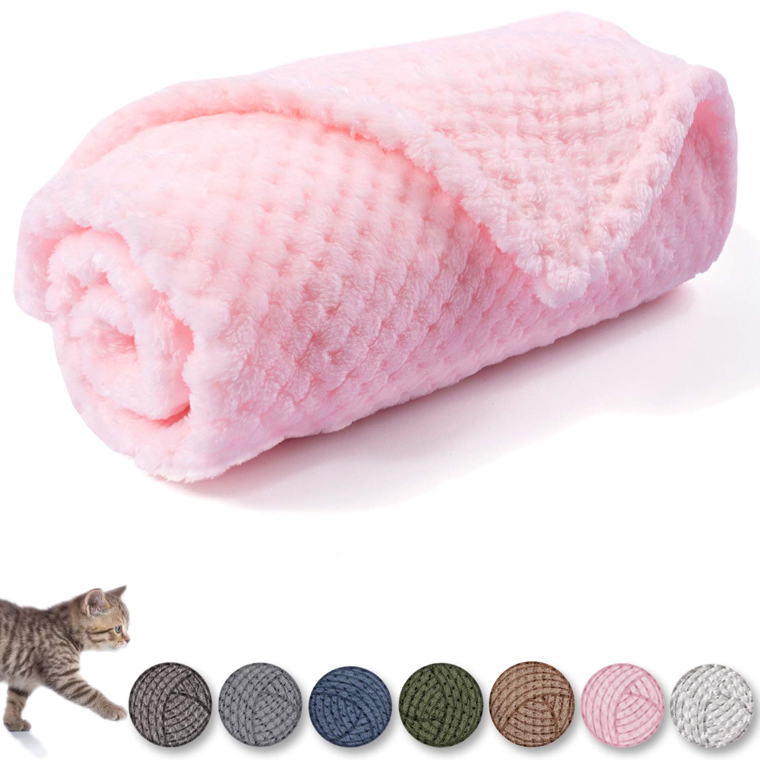 Warm Soft Fuzzy Dog Or Cat Blanket, Plush Fleece Throws For Bed, Couch, Sofa, Travel (M/32'' X 40'', Bright Pink)