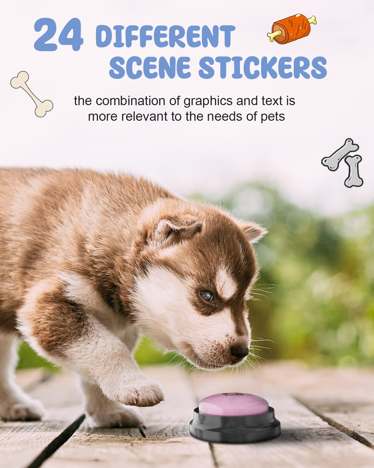 Dog Buttons For Communication, 8 Pcs Dog Talking Button Set, 30S Recordable Voice Pet Buzzer Training Buttons, Speaking Button F