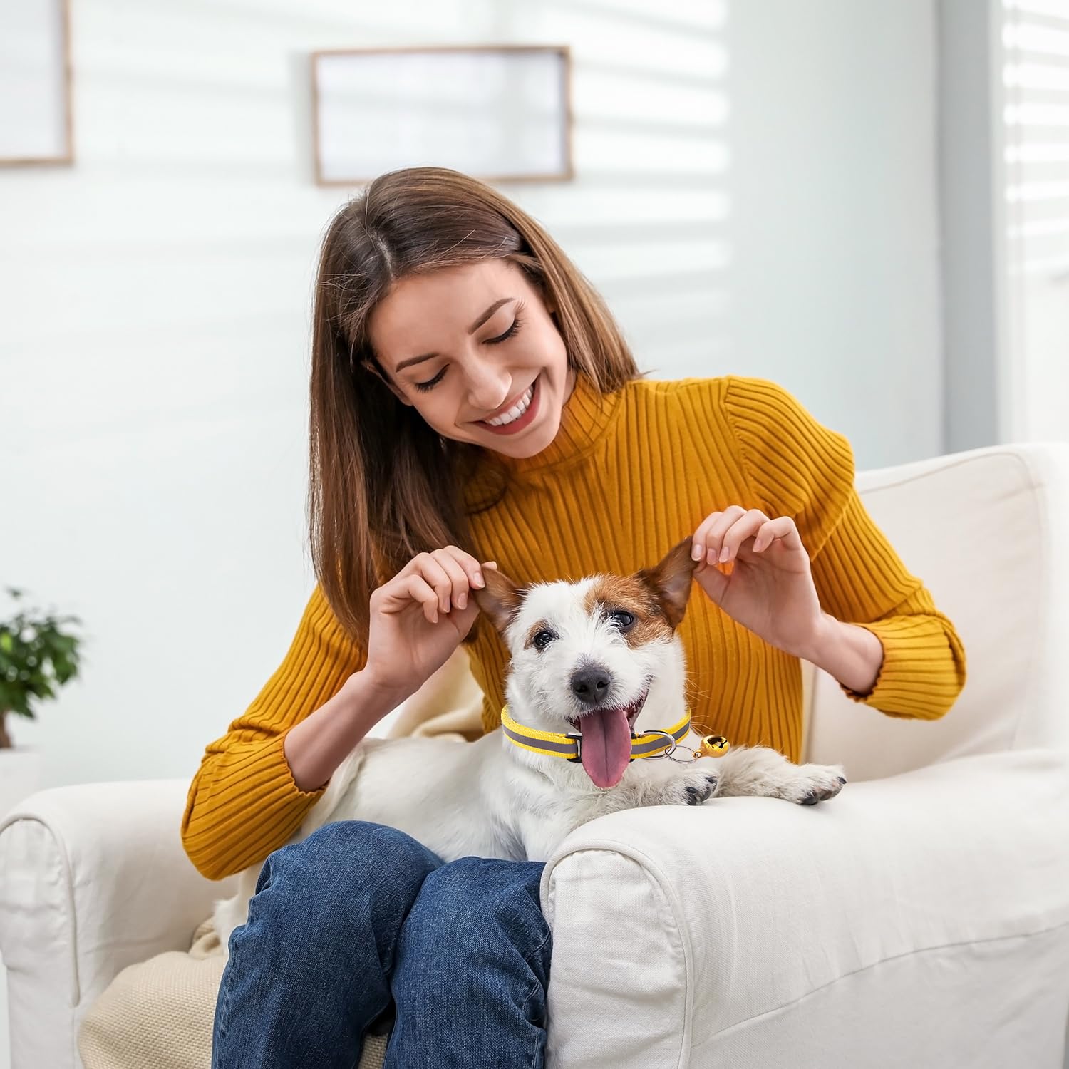 Flymind 18Pcs Puppy Collars, Cat ID Collars with Bell Adjustable 19-32cm, Polka Dot Bow Soft Nylon Adjustable Breakaway Identifi