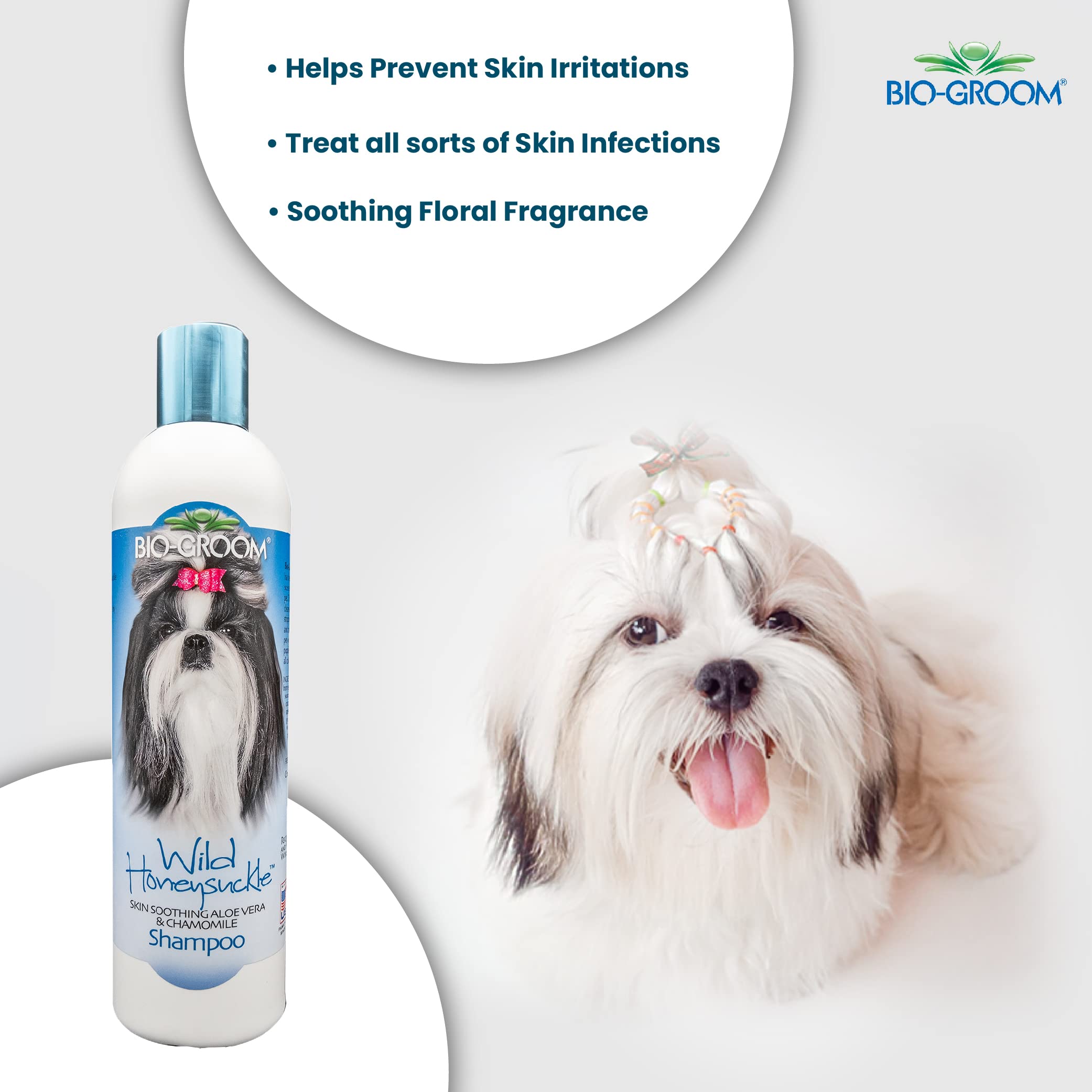Bio-Groom Wild Honeysuckle Dog Shampoo - Natural Scent Pet Shampoo, Aloe Vera, Chamomile, Cat & Dog Bathing Supplies, Puppy Wash