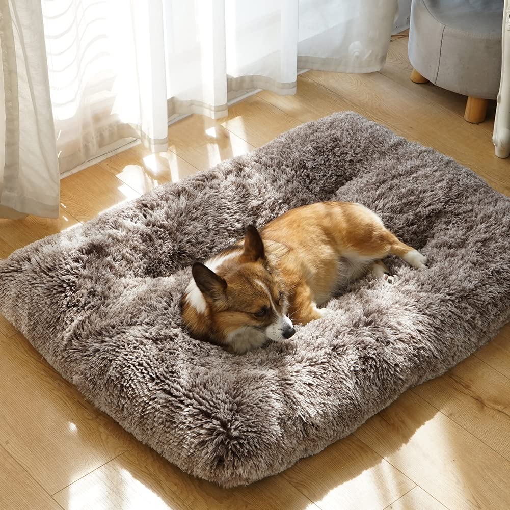 Uligota Dog Crate Pad For Large Dogs, 36 Inch, Deluxe Plush Anti-Slip Pet Bed, Fully Kennel Pad