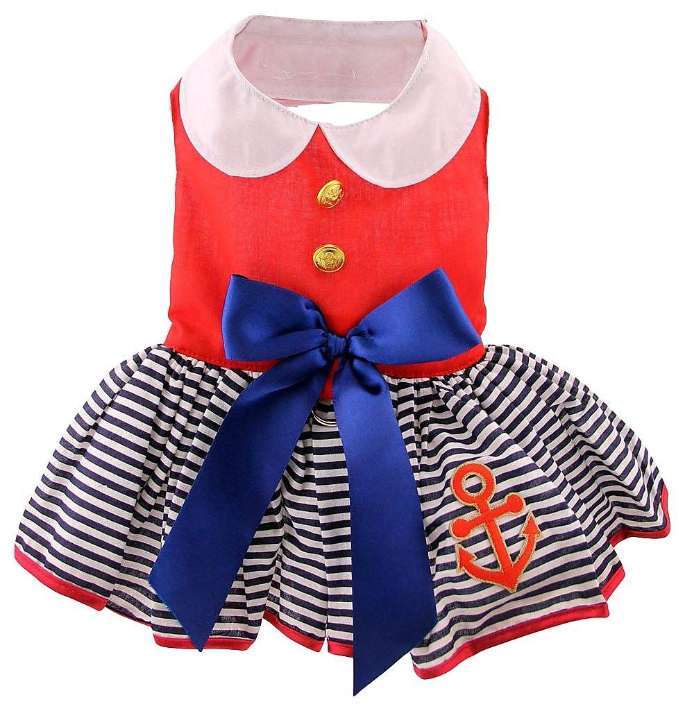 Doggie Design Sailor Girl Dress With Matching Leash Dd 70888 Small
