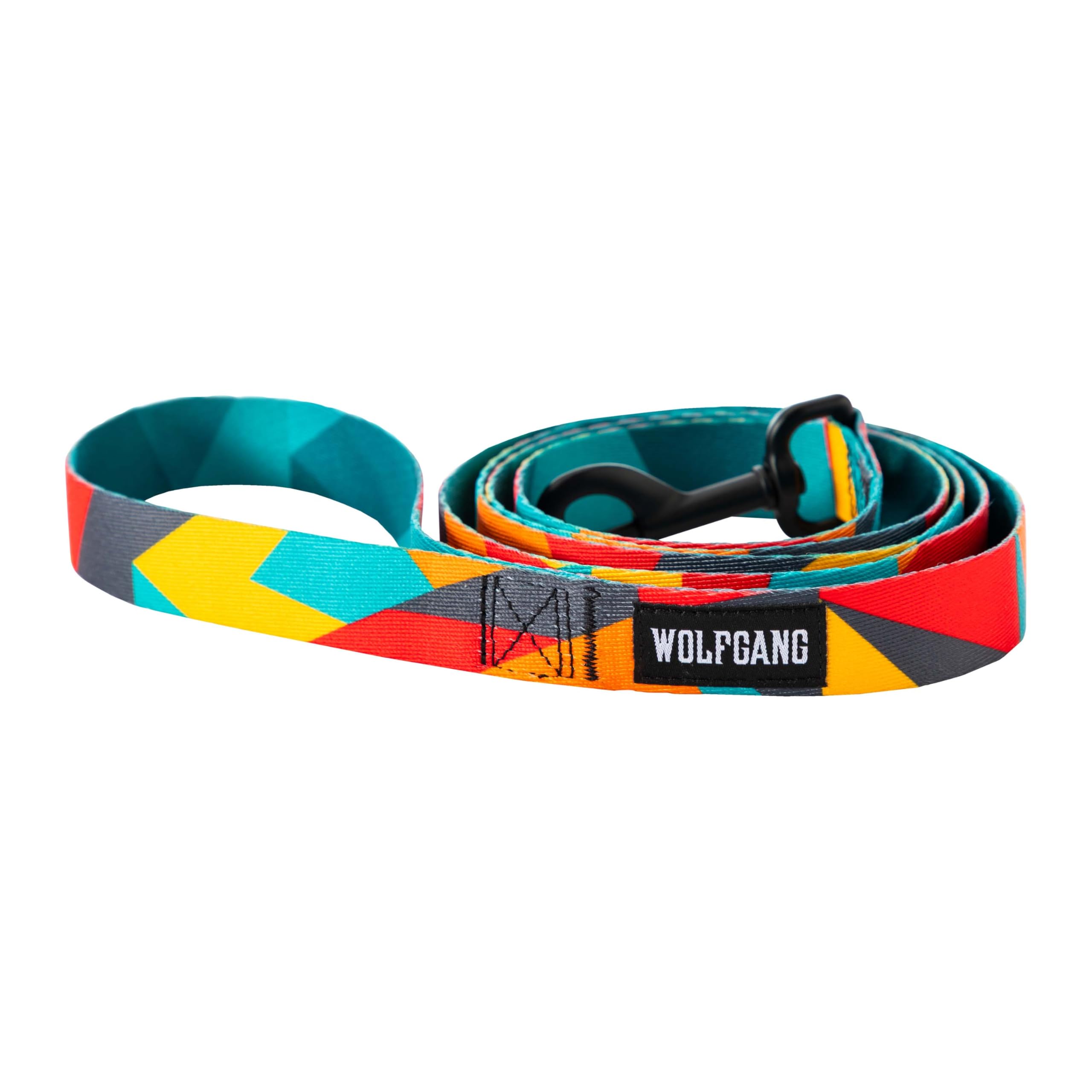 Wolfgang Heavy Duty Dog Leash, Pull-Tested To Over 800 Lbs For Walking & Training, Shattershapes Print, Large