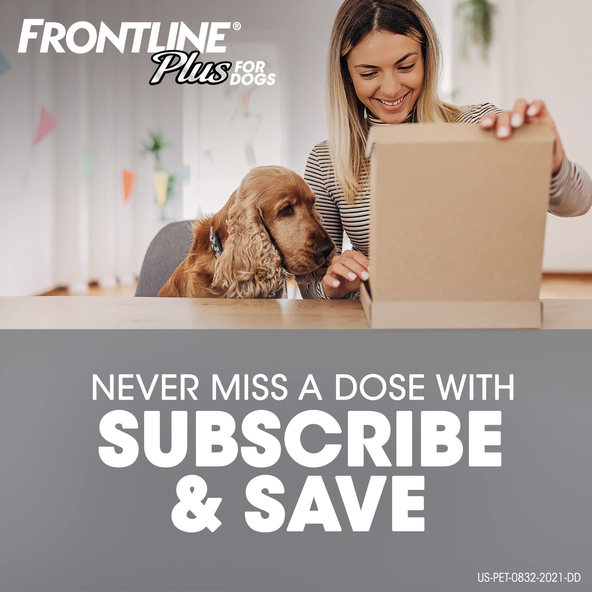 FRONTLINE Plus for Dogs Flea and Tick Treatment (Large Dog, 45-88 lbs.) 8 Doses (Purple Box)