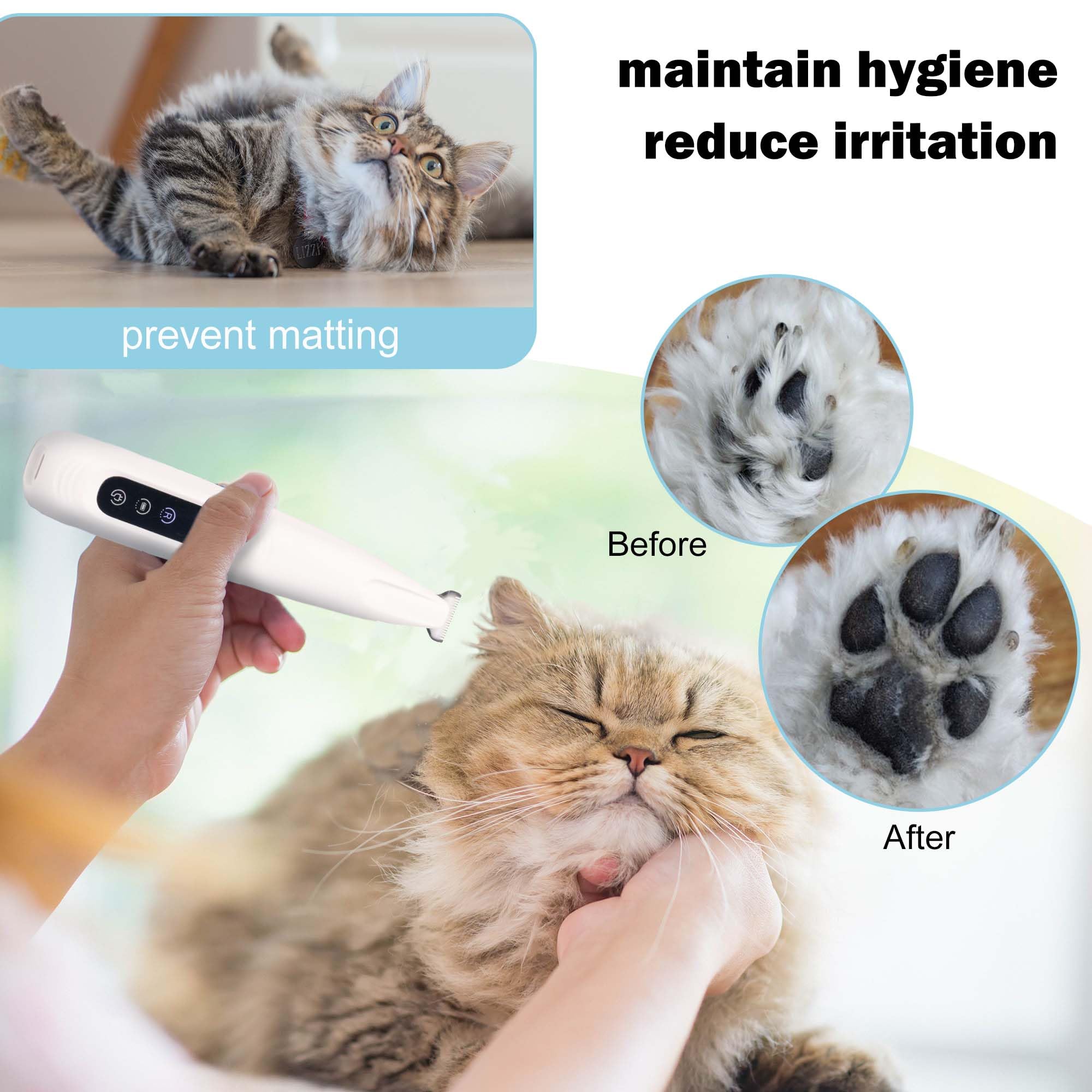 Dog Grooming Kit With Led Light, 18Mm Blade Cat Clippers For Grooming, 35Db Low Noise Pet Paw Trimmer, Precision Clippers For Pa