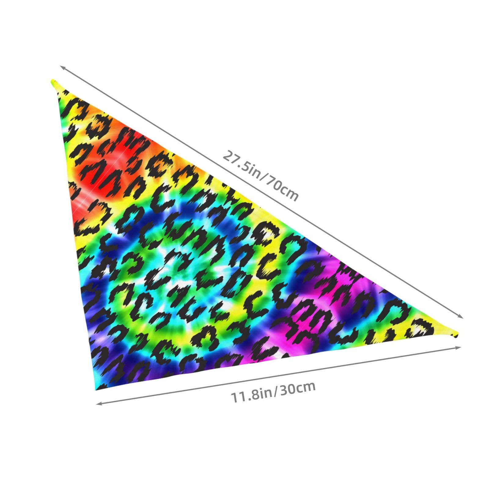 Leopard Leopard Rainbow Cool Cute Tie Dye Dog Bandana Scarf Triangle Bibs Pet Accessories Cat Kerchief