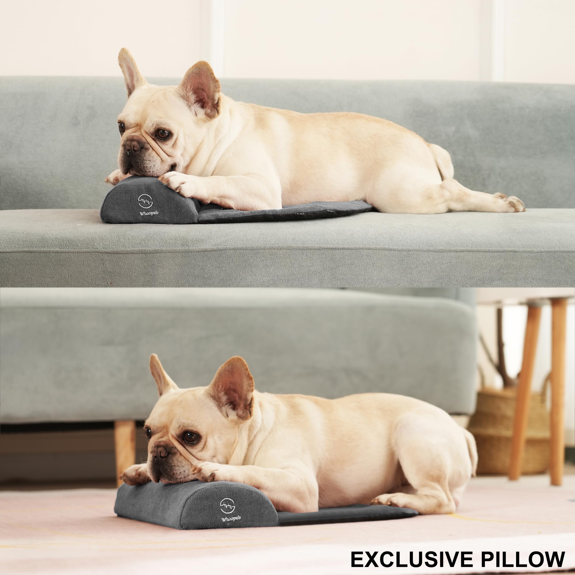 Whoopub Dog And Cat Bolster Pillow For Medium Dogs And Cats, Benefit For Cervical Vertebra And Neck, Easy To Carry When Travelin