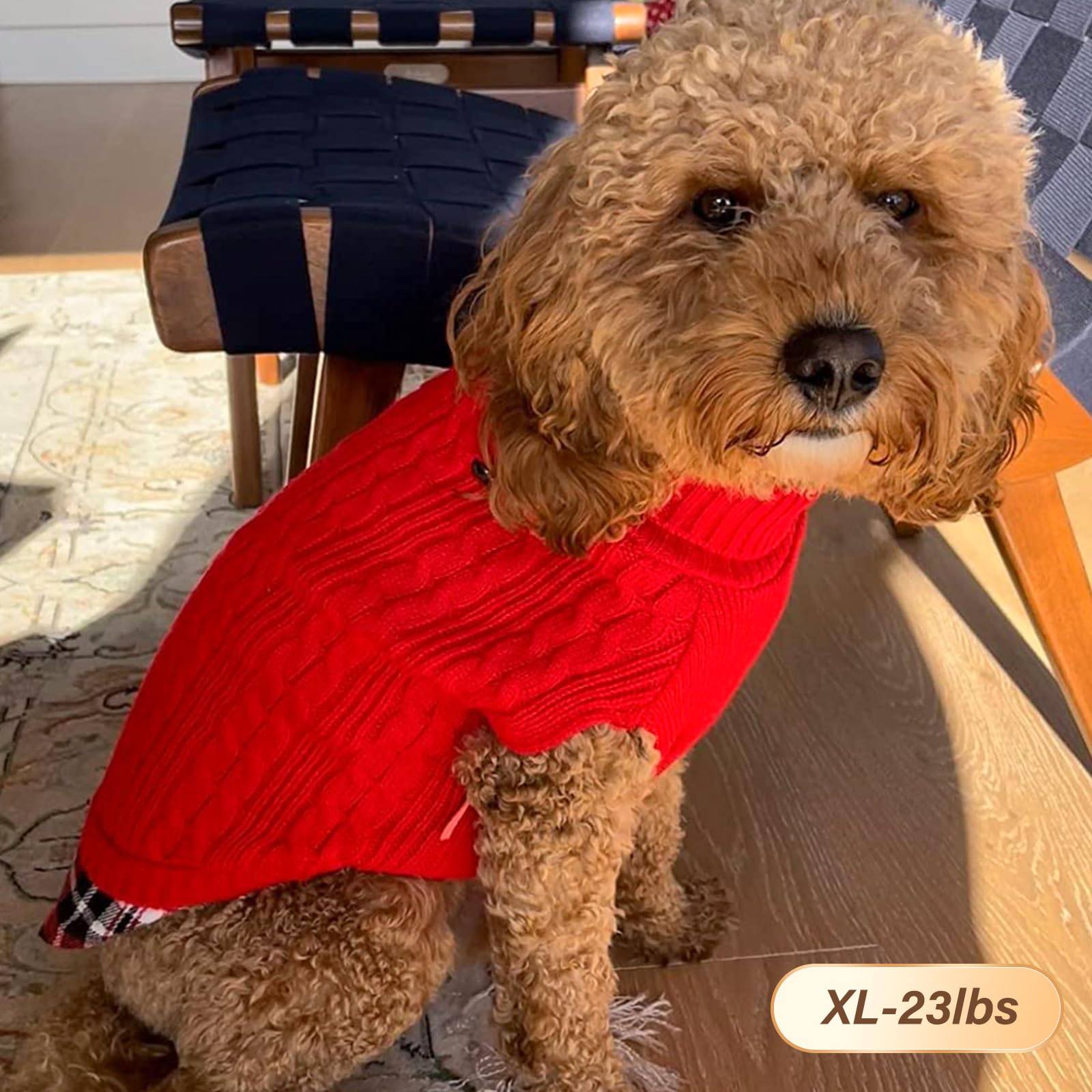 Kyeese Christmas Dog Sweaters Red For Small Medium Dog Pullover Sweater Knitwear Knit Warm Pet Coat For Fall Winter