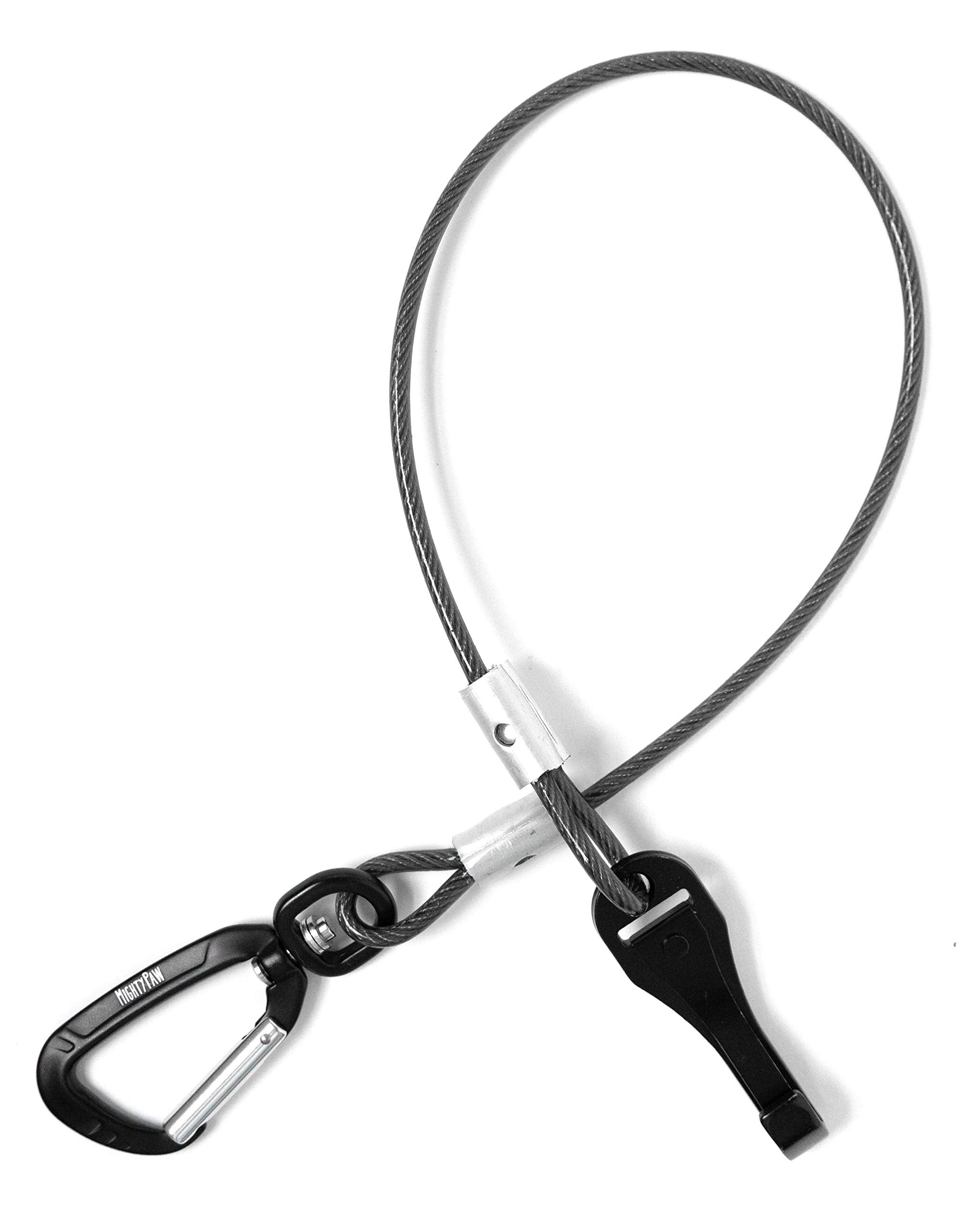 Mighty Paw Dog Seat Belt - Chew Proof Metal Pet Safety Belt, Steel Braided Vehicle Restraint, No Chew Tether Seatbelt With Rock 