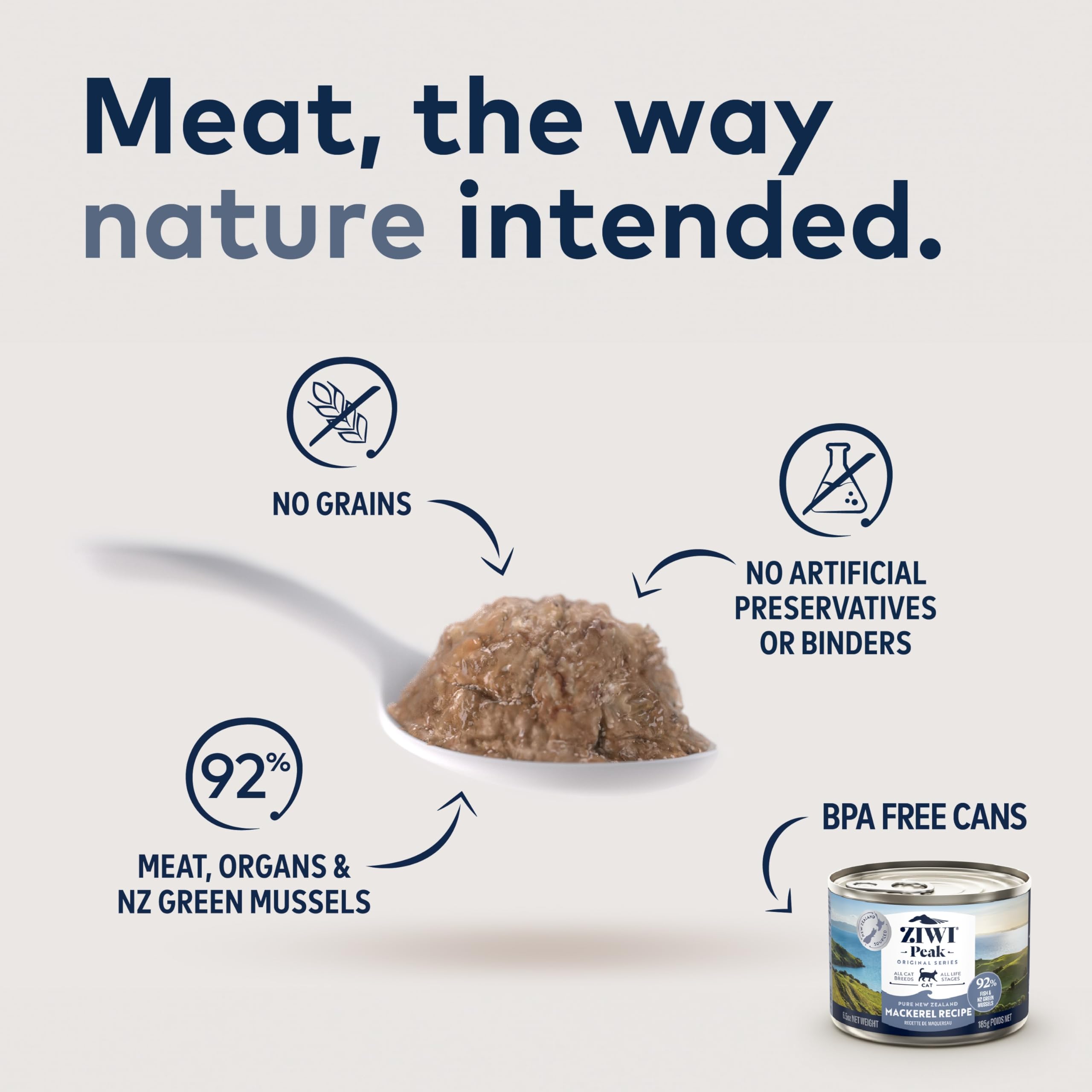ZIWI Peak Canned Wet Cat Food - All Natural, High Protein, Grain Free, Limited Ingredient, with Superfoods (Mackerel, Case of 12
