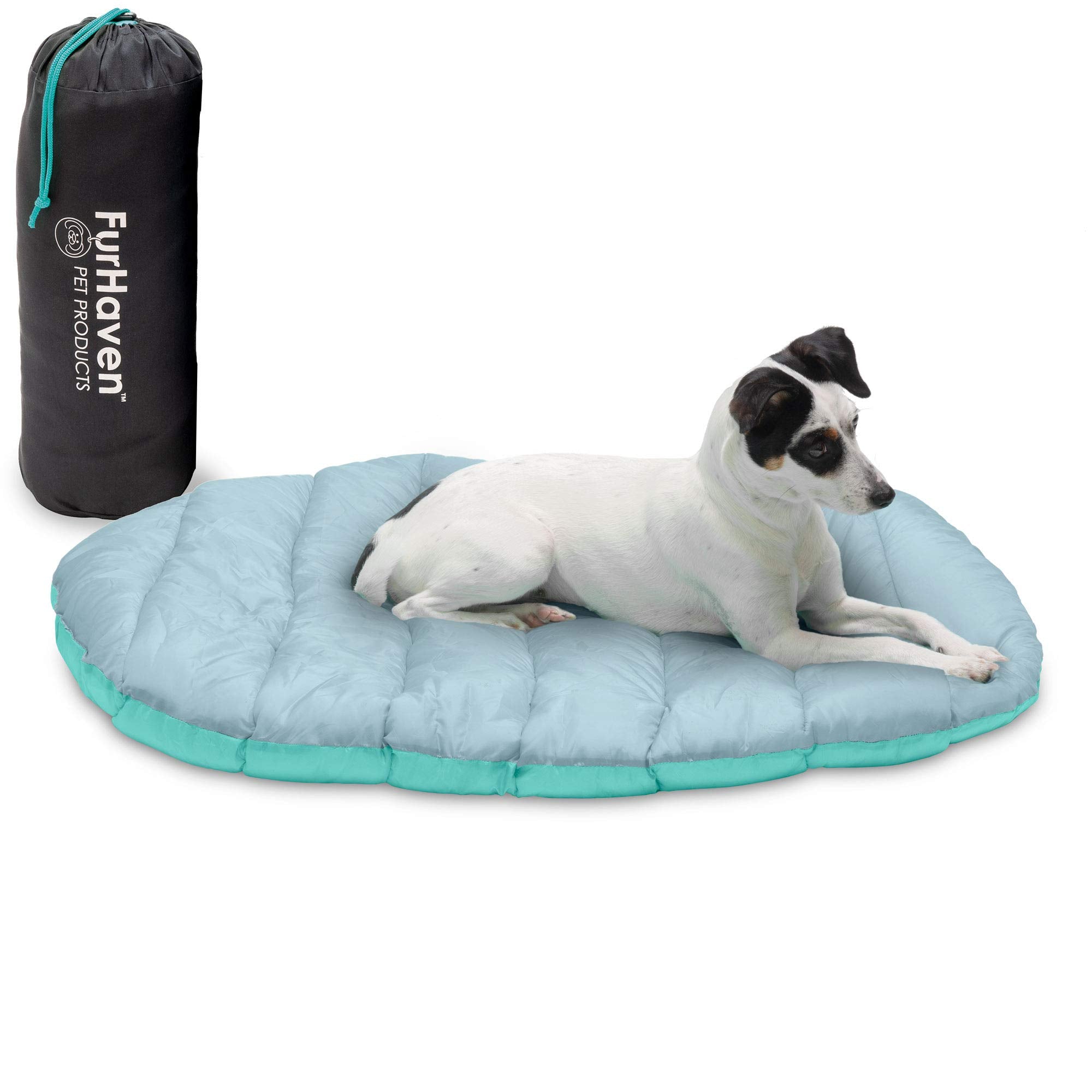 Furhaven Outdoor Travel Dog Bed for Small Dogs w/ Carry Bag, Washable & Foldable, Great for Crates & Kennels - Trail Pup Travel 