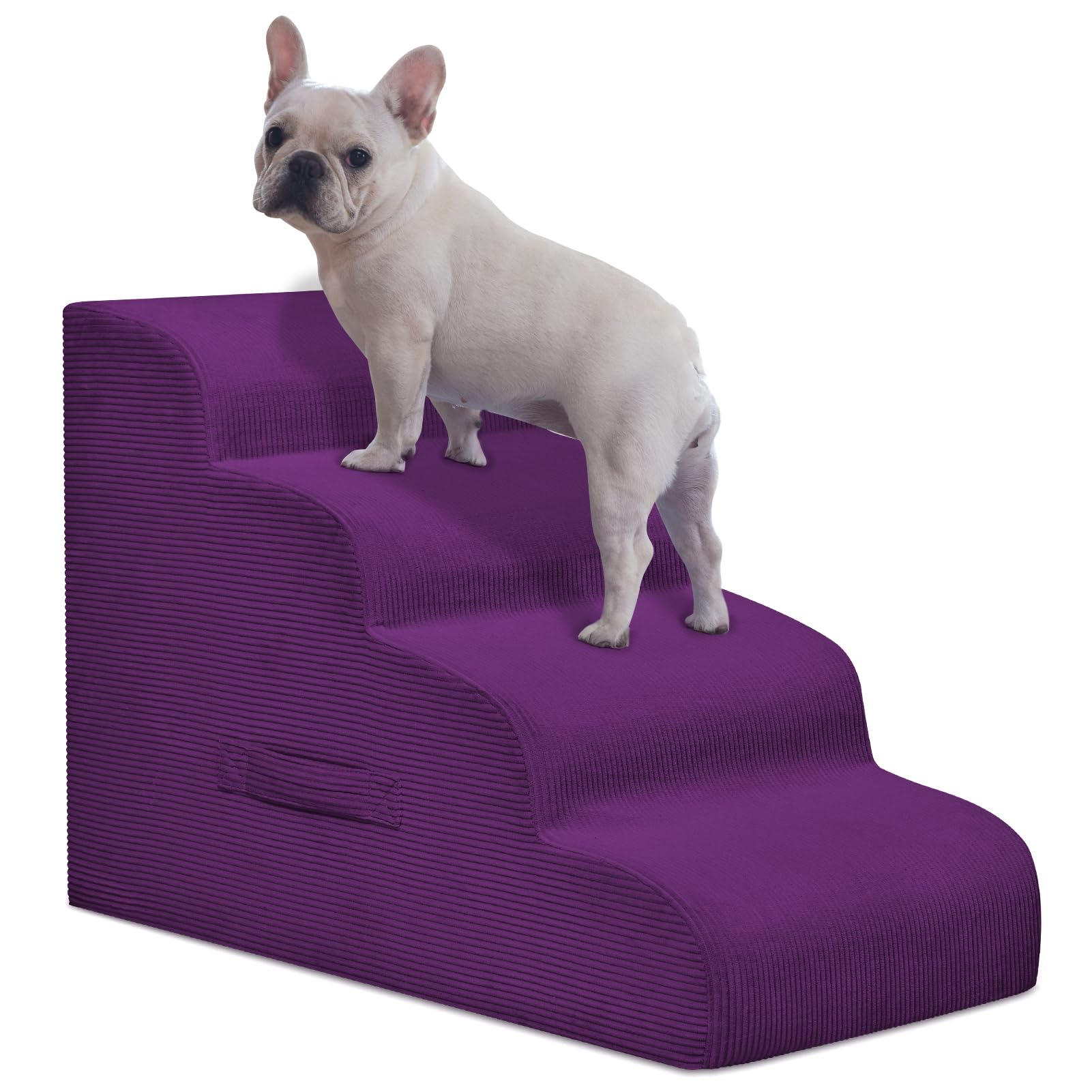 Mesa Lemon Dog Steps for Small Dogs, 4-Step Dog Ramp and Stairs for High Beds and Sofa, Non-Slip Pet Stairs Removable and Easy t