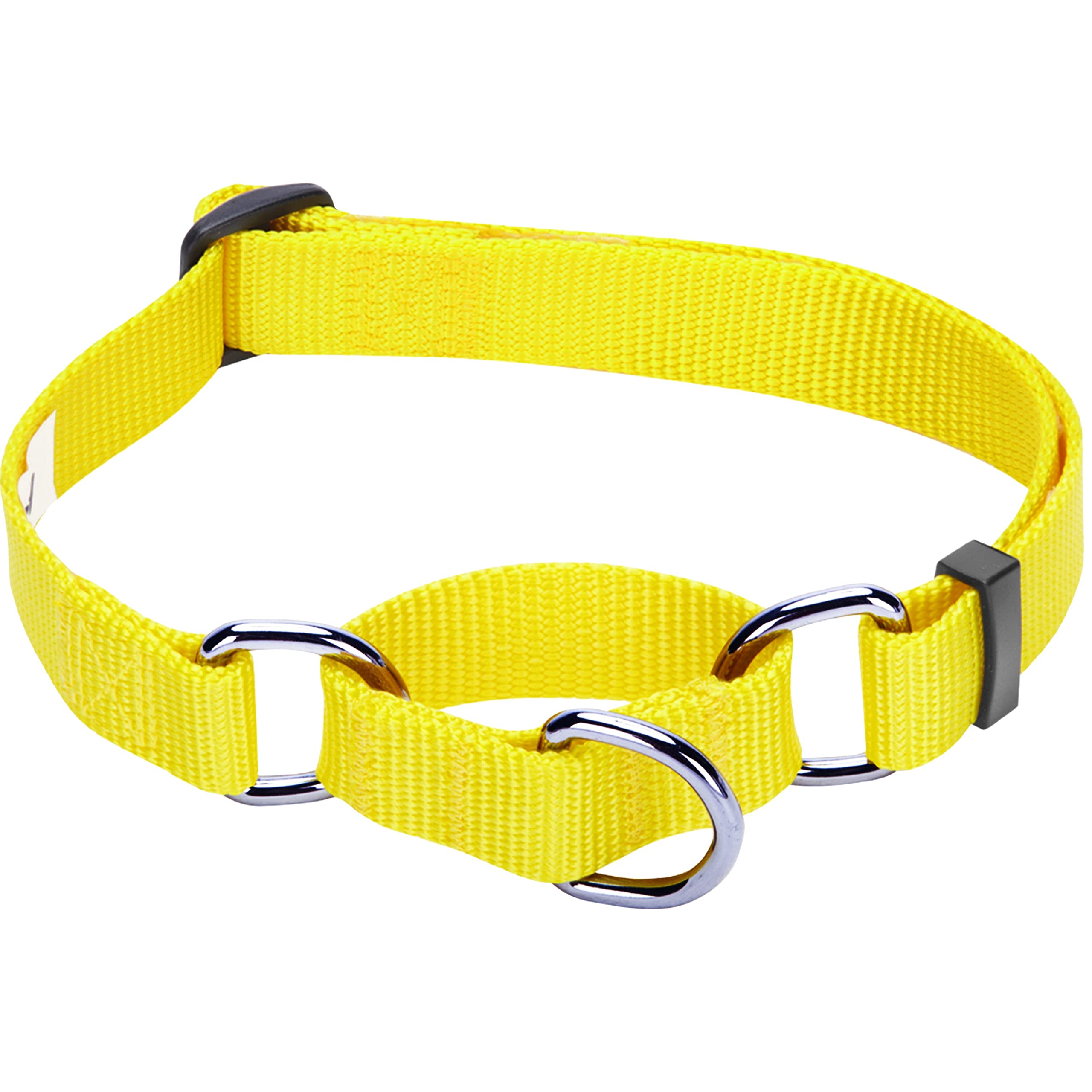 Blueberry Pet Essentials Martingale Safety Training Dog Collar, Blazing Yellow, Small, Heavy Duty Nylon Adjustable Collars For D