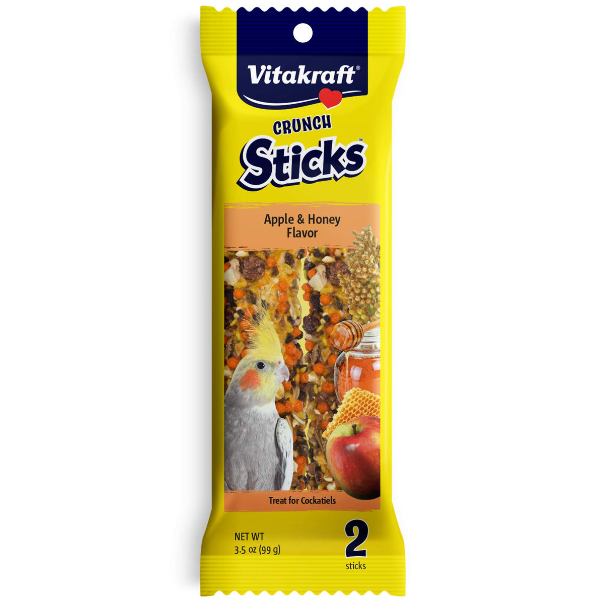 Vitakraft Cockatiel Treat Sticks - Apple And Honey - 3.5Oz, 31693