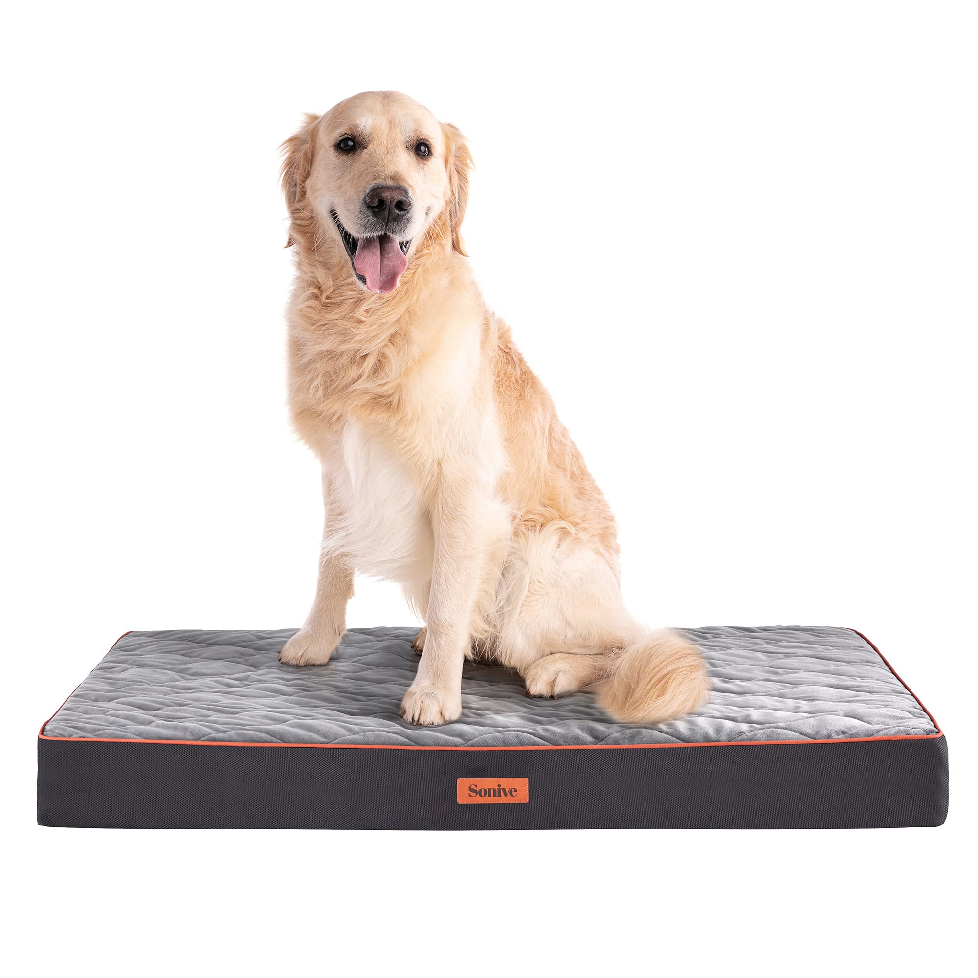 Sonive Extra Large Size Dog & Cat Bed, Egg-Crate Foam Orthopedic Dog Bed, Waterproof Quilted Comfortable Pet Bed Indoor & Outdoo