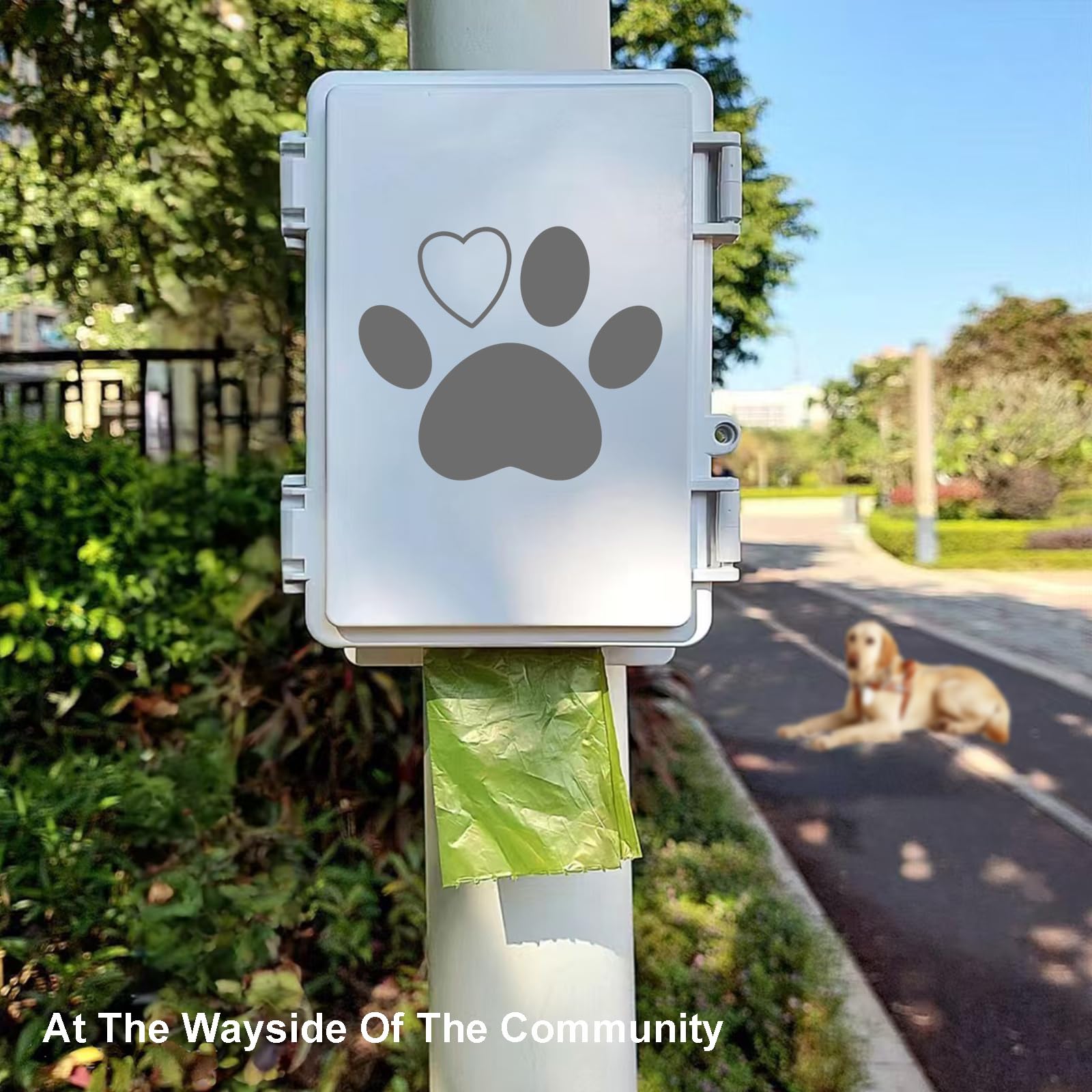 Dog Poop Bag Dispenser Outdoor Or Indoor Pet Waste Bag Wall Holder, Screw On, Strap On, Stick On, 2 Pcs Set, 2 Sizes, Doggy Poop