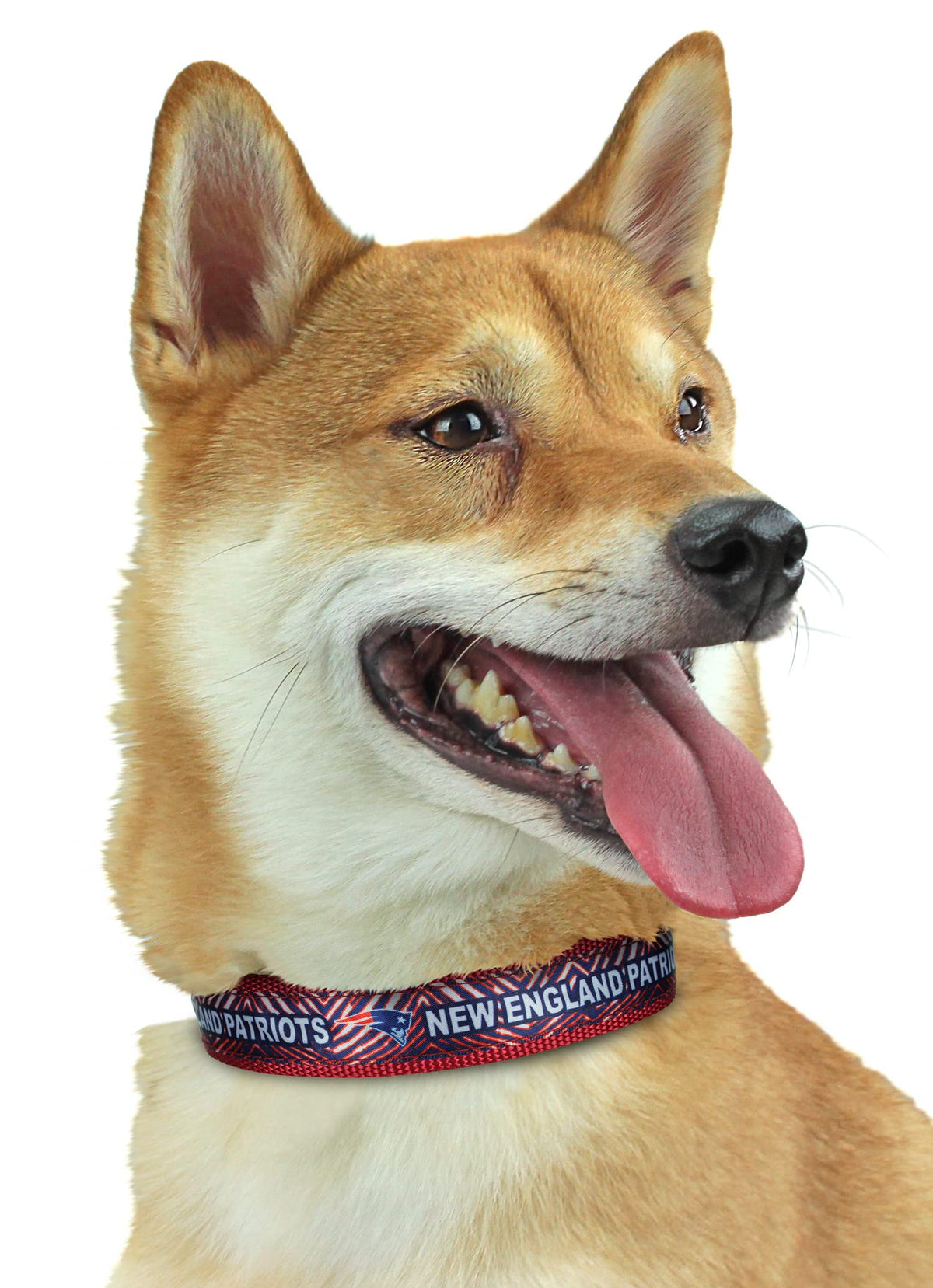 Zubaz Nfl Team Adjustable Pet Collar For Dogs & Cats, New England Patriots, Medium