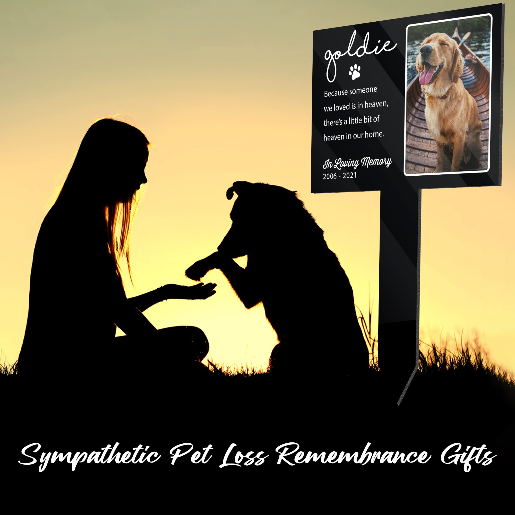 Bfigift Customized Dog Memorial Cross Pet Plaque Stake For The Garden Or Yard With Picture And Quote Pet Grave Markers Personalized Sympathetic Pet Loss Gifts Dog Memorial Stake For Someone Lost Pet