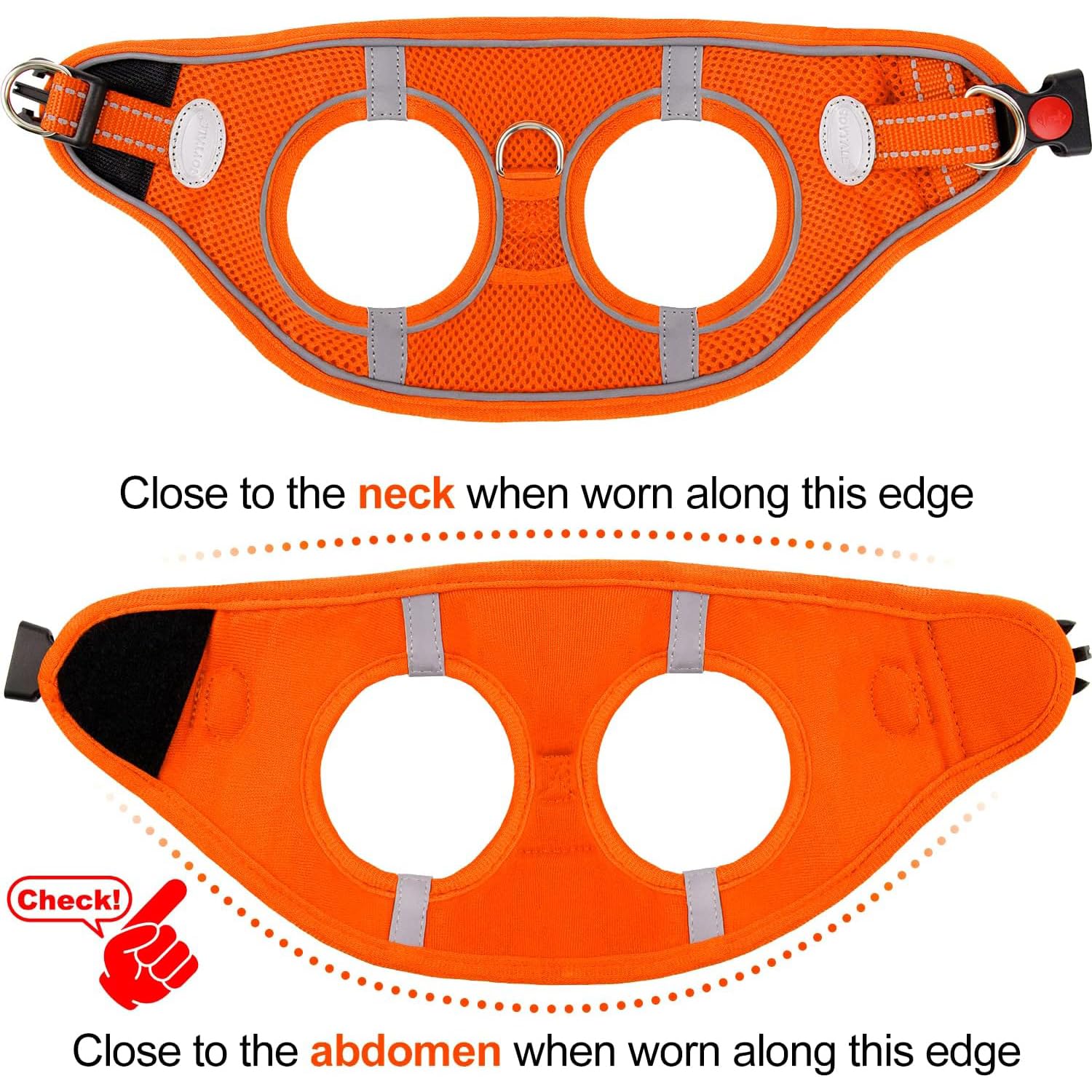 Joytale Small Dog Harness, Breathable Mesh Step-In Vest, Reflective Soft Padded Harnesses For Medium Dogs, Orange, Xl