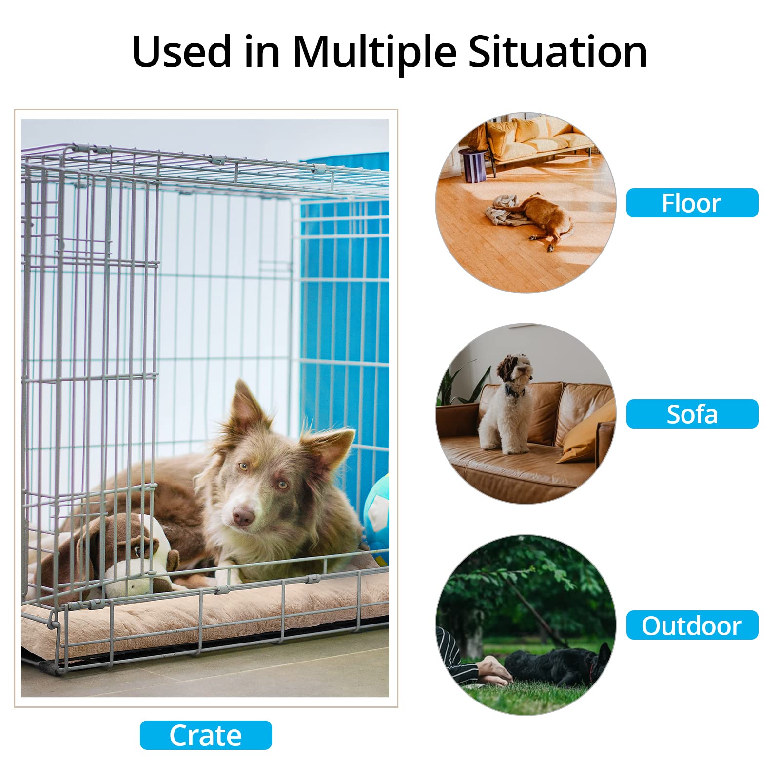 Dog Beds Crate Pad For Large Dogs Fit Metal Dog Crates,Ultra Soft Dog Crate Bed Washable & Anti-Slip Kennel Pad For Dogs Cozy Sleeping Mat,Cream 42Inch