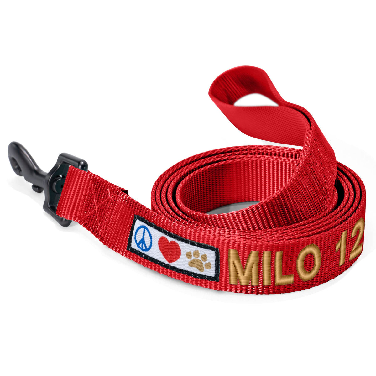 Pawtitas Personalized Dog Leash Embroidered Customize Leash With Your Pet Name & Phone Number Leash Puppy Leash 6 Ft Long Dog Leash Puppy Medium Leash Large Leash Leash Red Custom Engraved Name