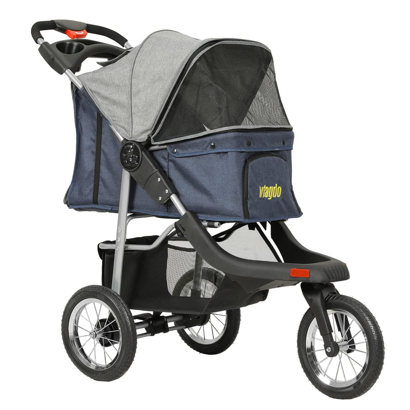 wish dog stroller VIAGDO Premium Heavy Duty Dog Stroller for Small Medium Dogs & Cats,  3-Wheel Pet Strollers, Foldable Cat Stroller with Suspensio – Petocart