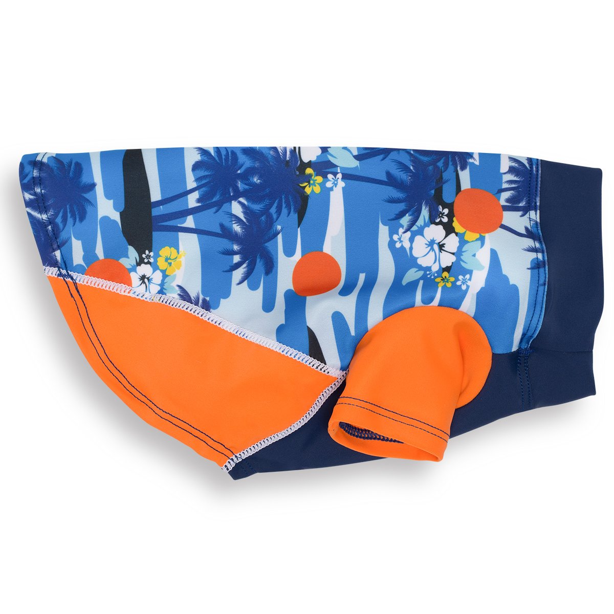 Playapup Dog Sun Shirt (Upf 50+), Tropical Blazing Island, 3X-Large
