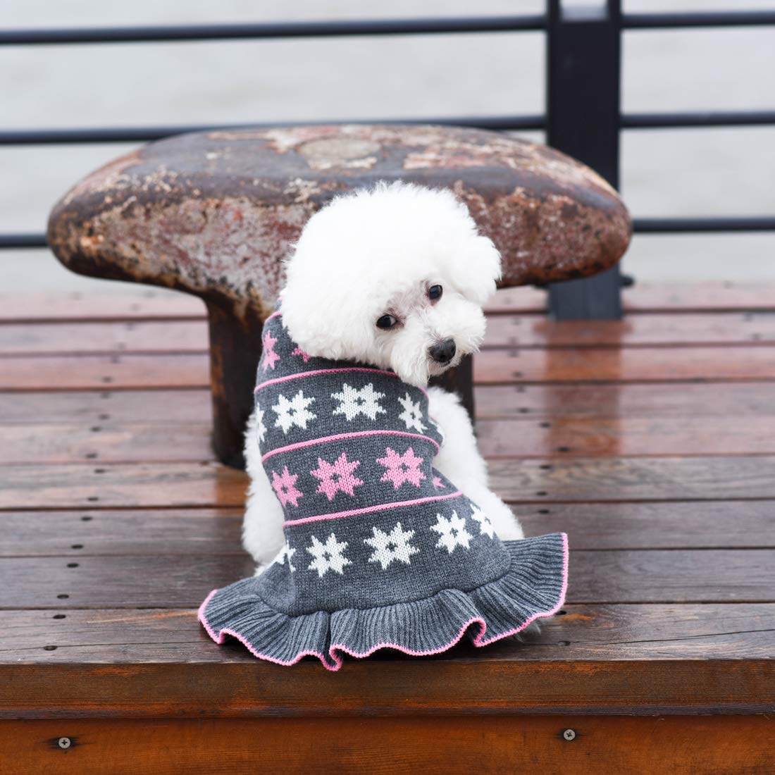 Kyeese Dog Sweater Dress Turtleneck Dog Sweaters For Large Dogs Knit Pullover Warm For Winter