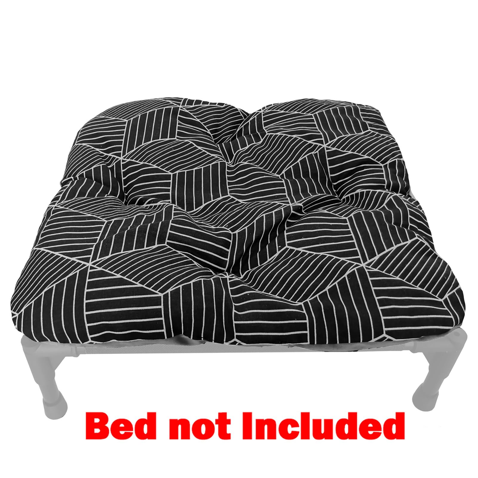 Pozico Elevated Dog Small Bed Pad, Bed Not Included (Small-18.9X18.9 Inch, Black Pad - S)