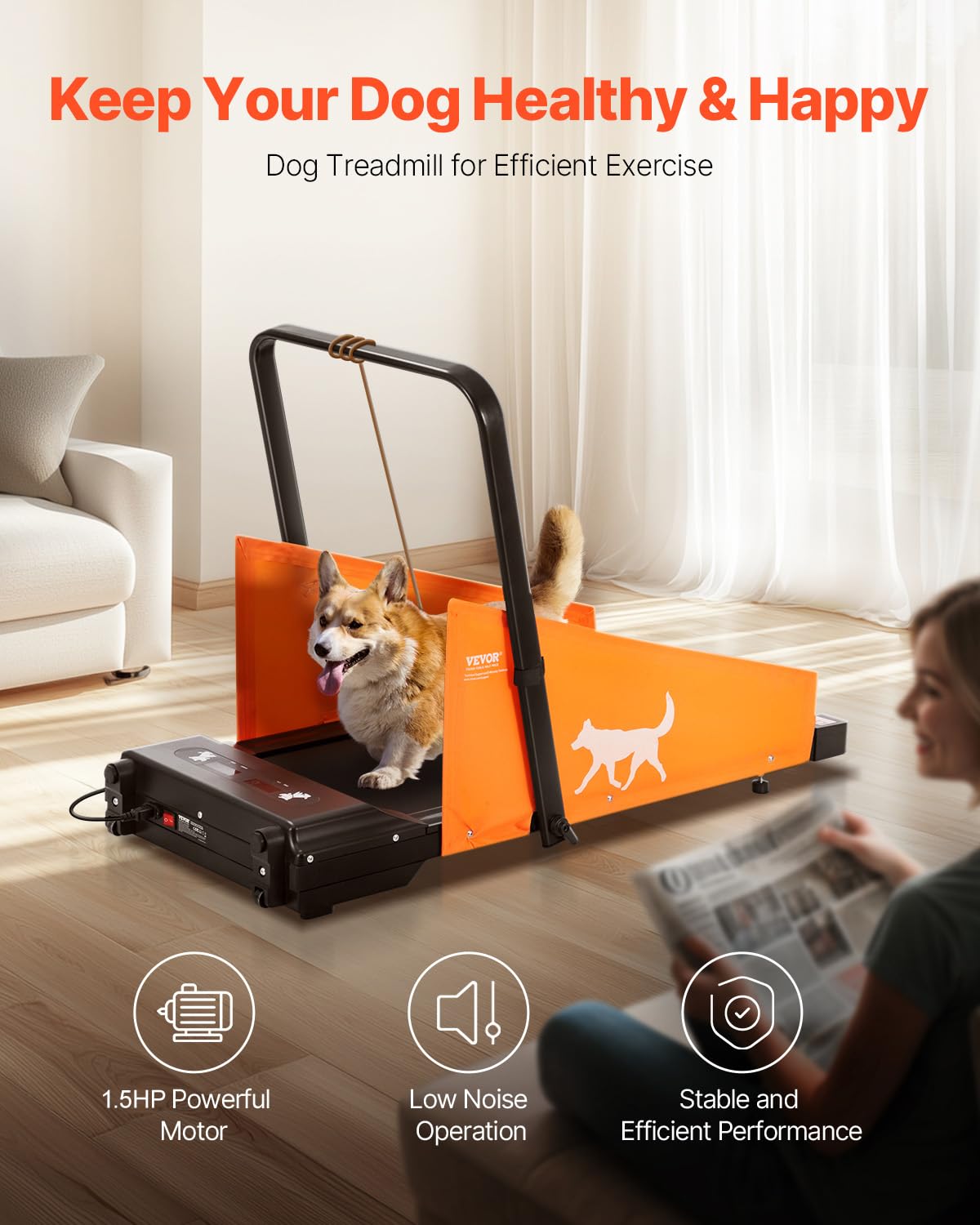 Vevor Dog Treadmill For Small & Medium Dogs, Dog Pacer, Pet Running Machine Slat Mill To Keep Dogs Active & Fit, Foldable U Shap