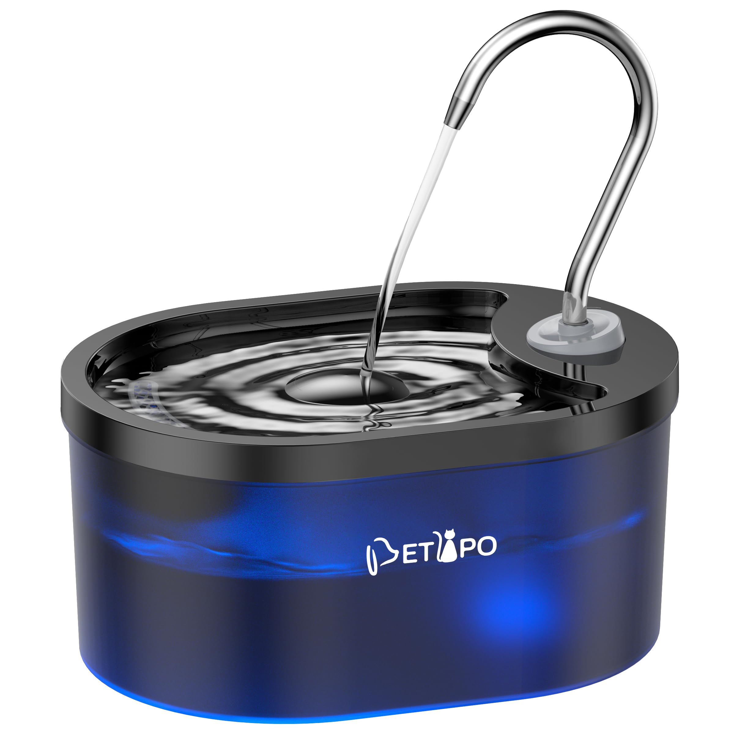 Cat Water Fountain Auto Shut-Off, 100Oz/3L Cat Fountain, Super Silent Pet Water Fountains For Cats Indoor, Led Water Level Alarm