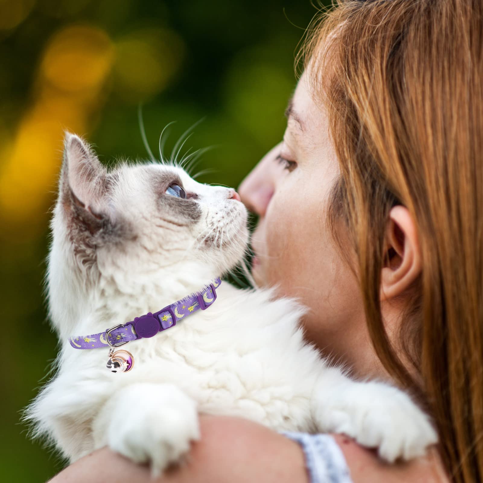 Vkpetfr Breakaway Cat Collars With Bell & Cute Pendants, 3 Pack Safety Buckle Kitten Collars, Adjustable Pet Collar Ideal For Gi
