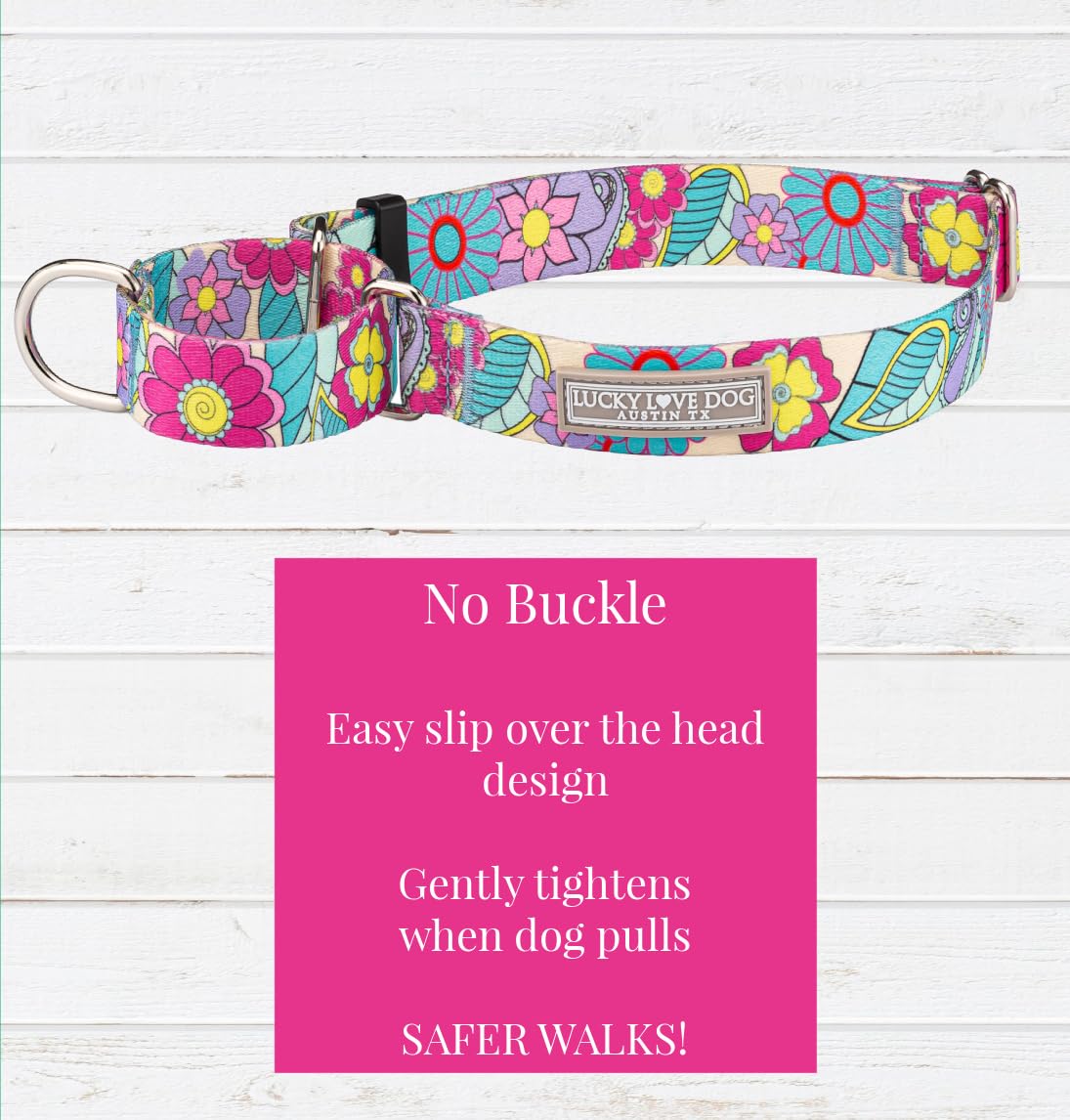 Lucky Love Dog Martingale Collar And Leash Set, Premium No Slip Martingale Collar For Large Dogs, Great For Whippets, Greyhounds